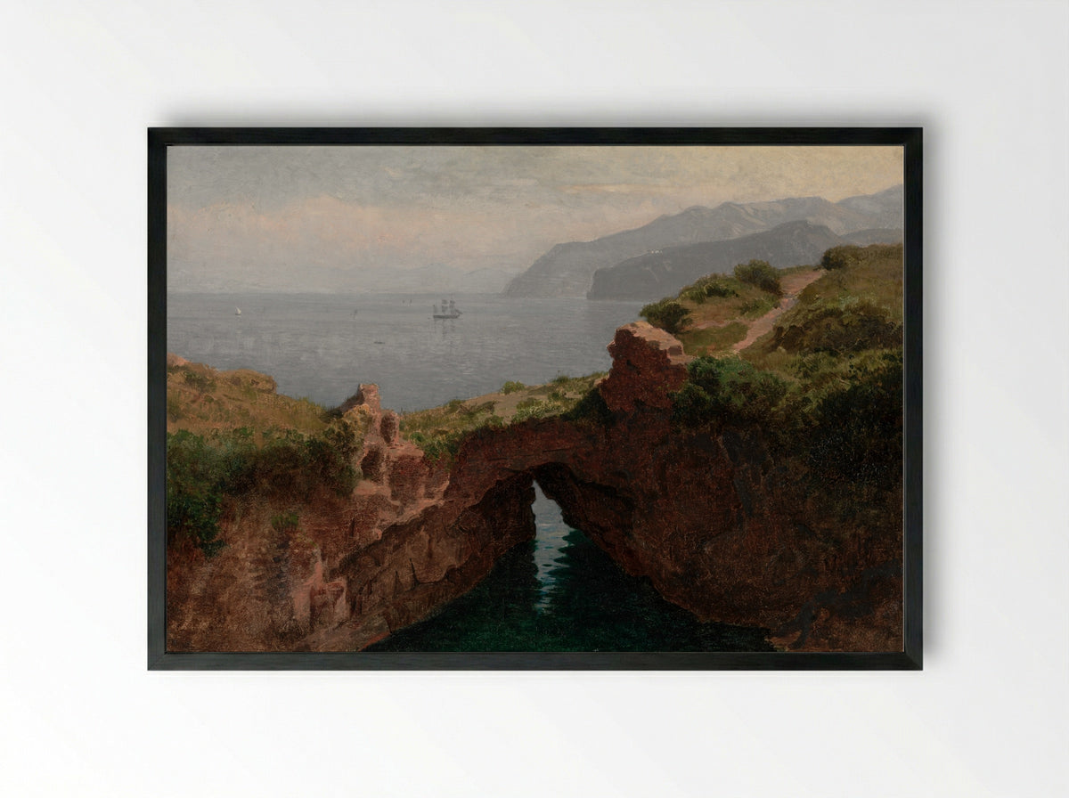 Natural Bridge, Sorrento - William Stanley Haseltine - Framed Print Black