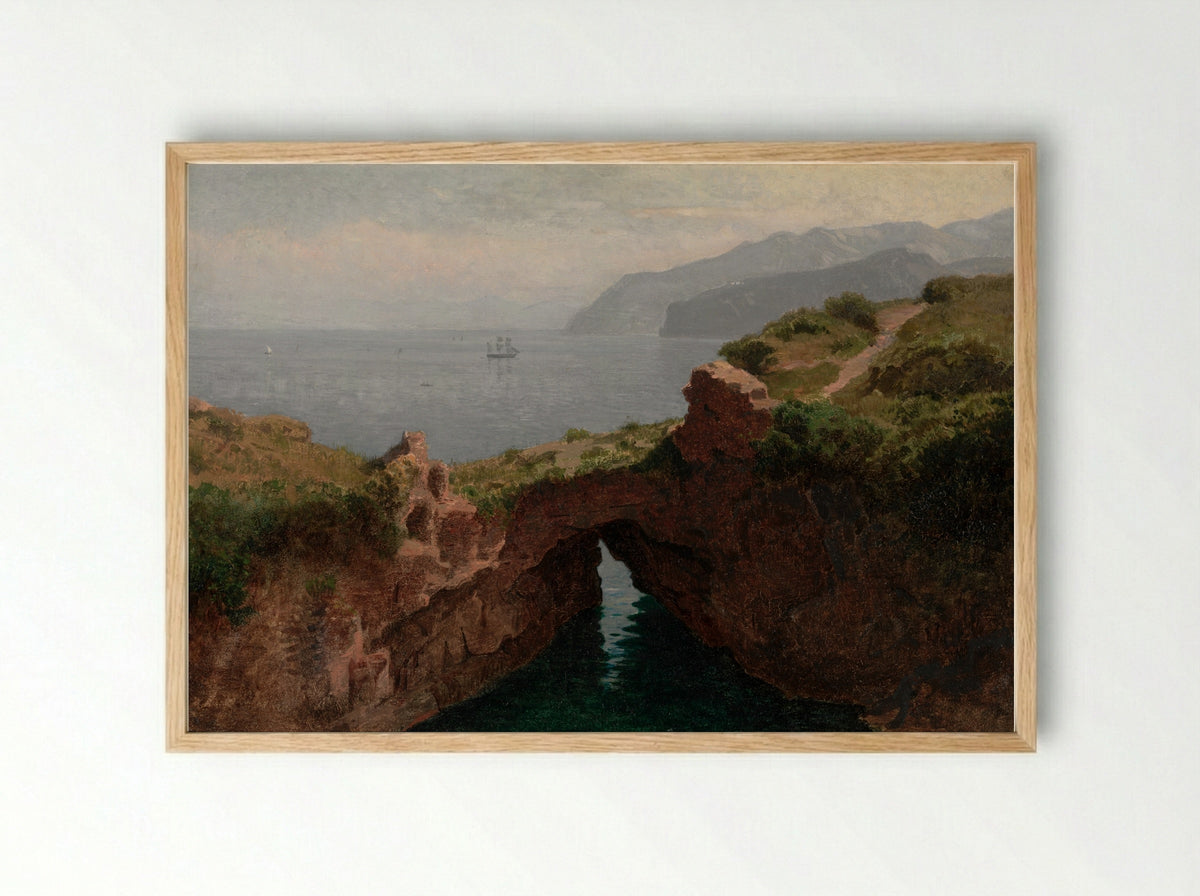 Natural Bridge, Sorrento - William Stanley Haseltine - Framed Print Wood