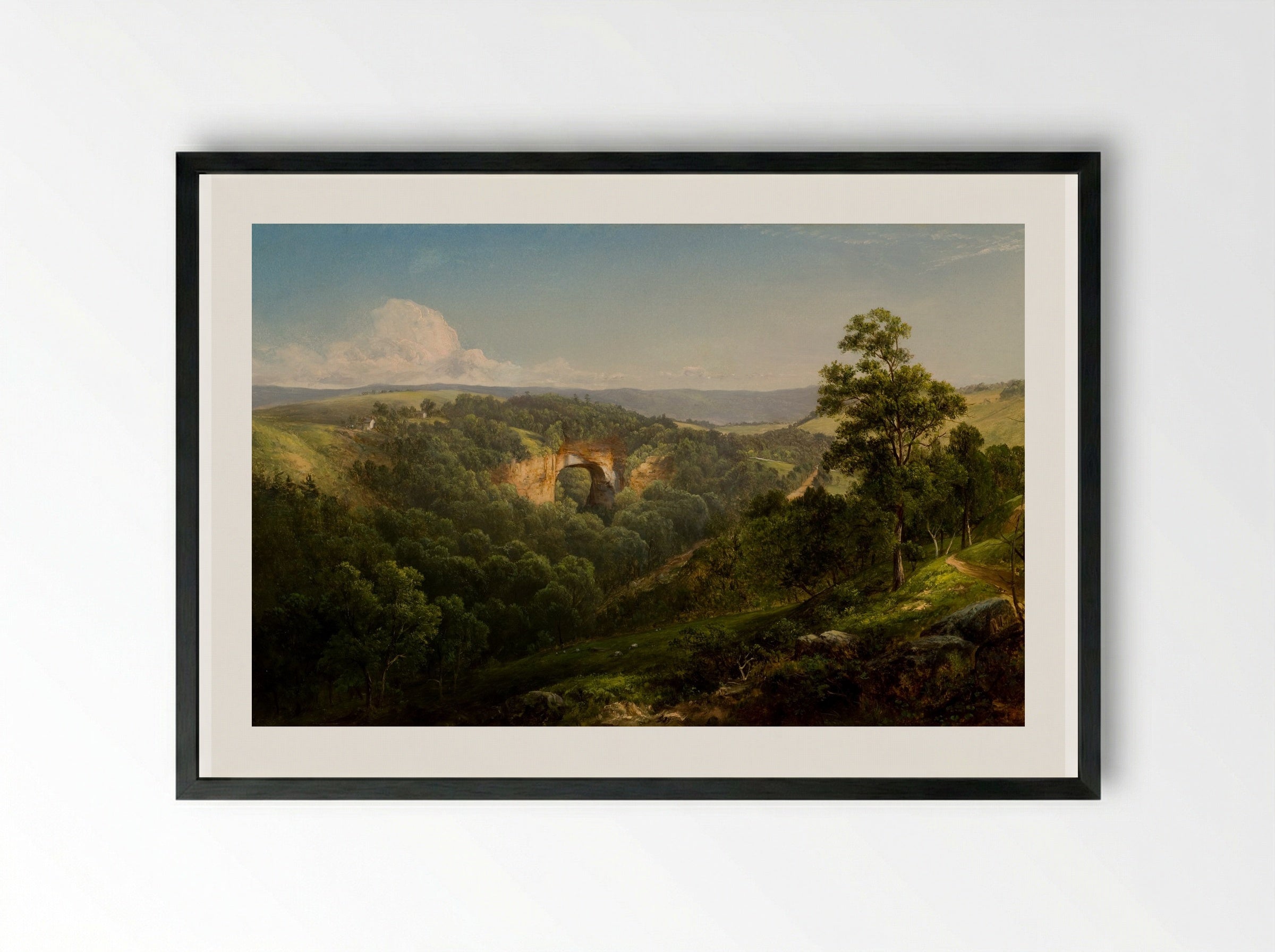 Natural Bridge, Virginia - David Johnson - Framed Print Black