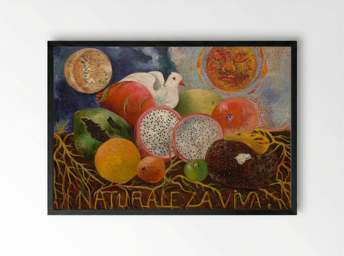 Naturaleza Viva (Living Nature) - Frida Kahlo - Framed Print Black