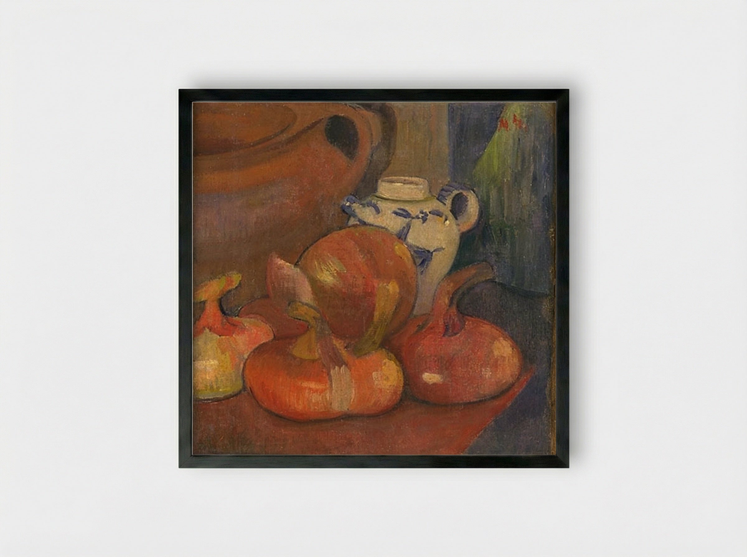 Nature morte, Pichet et Oignons - Meijer de Haan - Framed Print Black