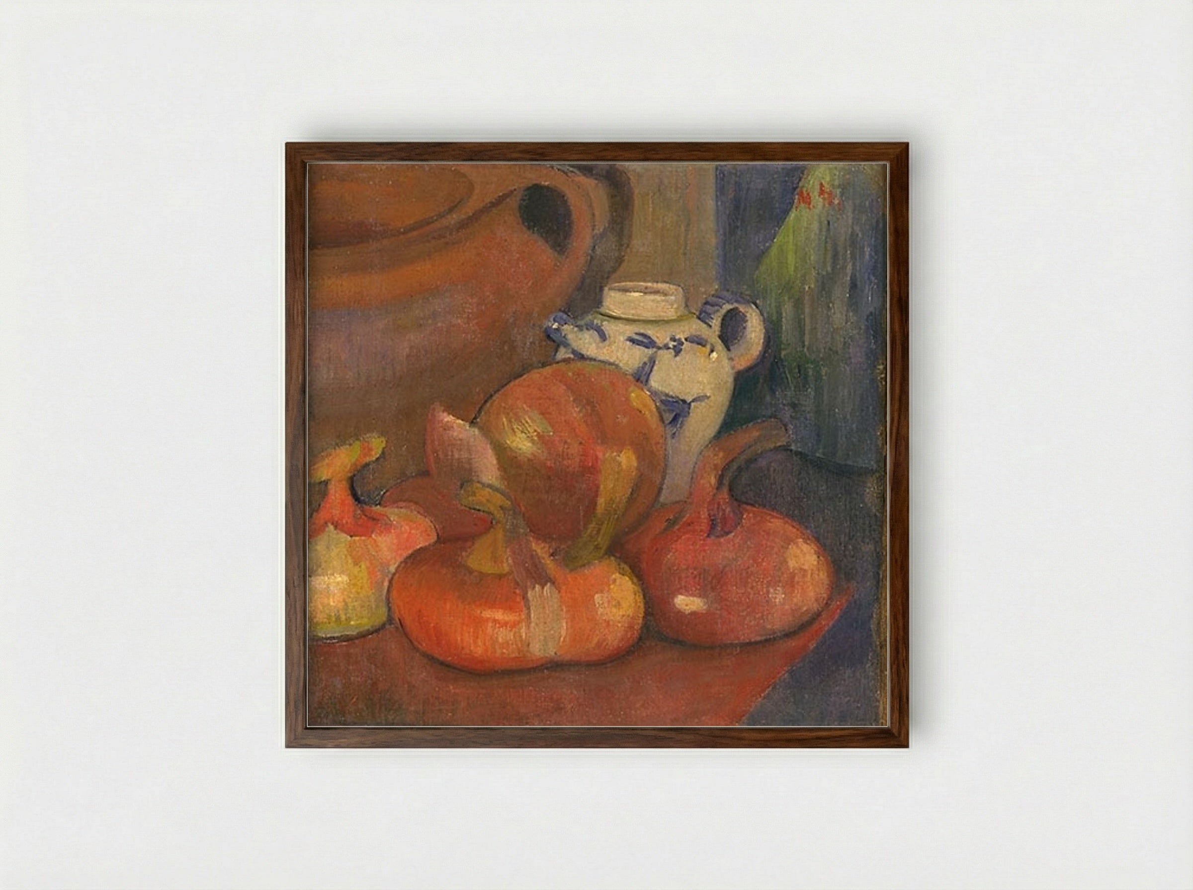 Nature morte, Pichet et Oignons - Meijer de Haan - Framed Print Dark Wood