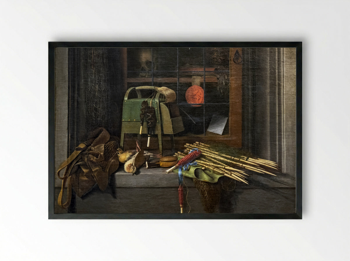 Nature morte aux poissons - Cornelis Norbertus Gysbrechts - Framed Print Black