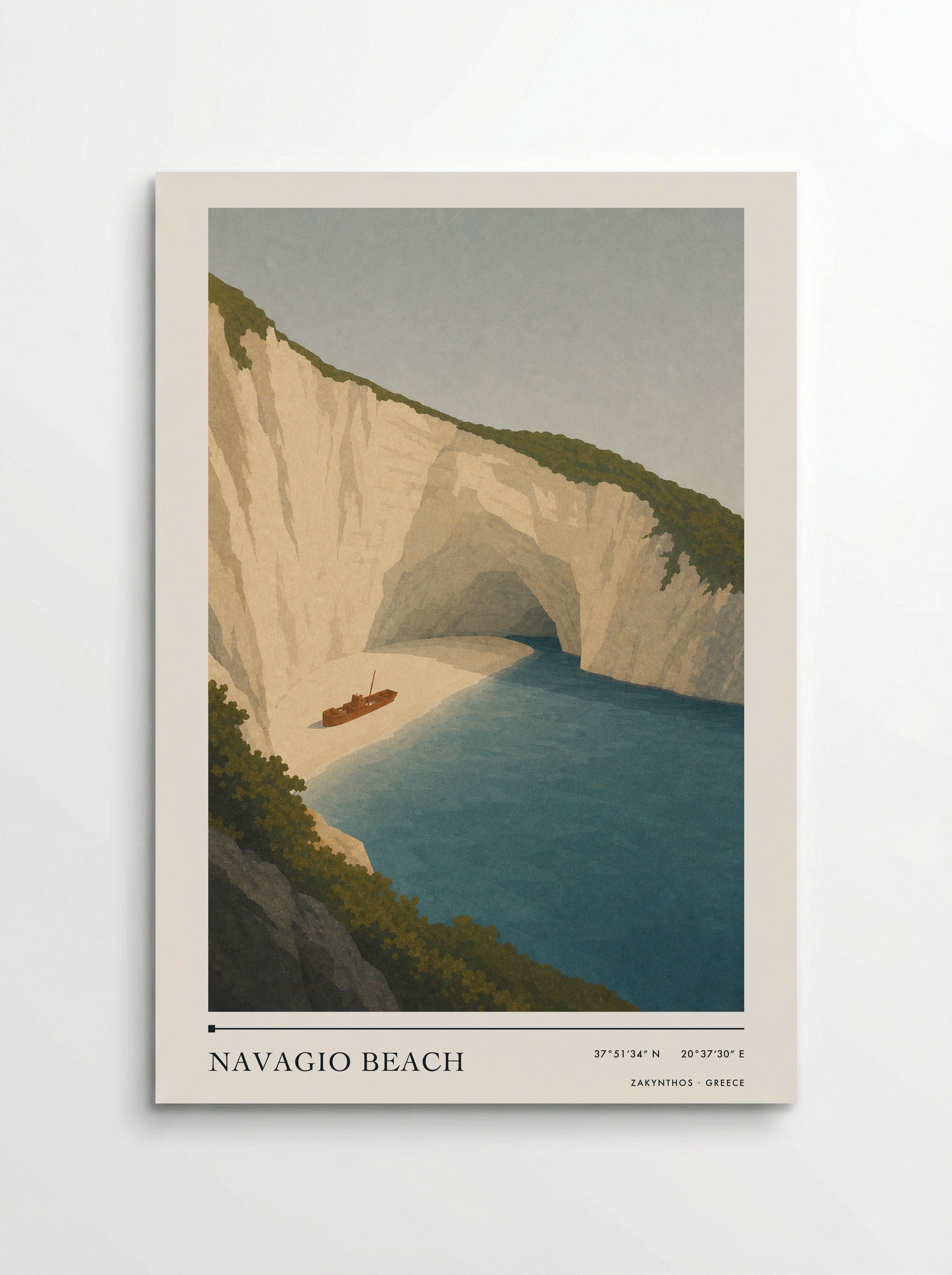 Navagio Beach Travel Poster Artwork - Poster