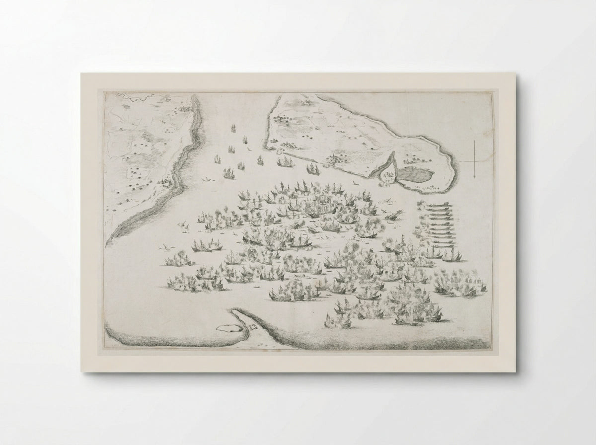 Naval Battle at La Rochelle - Stefano Della Bella - Poster