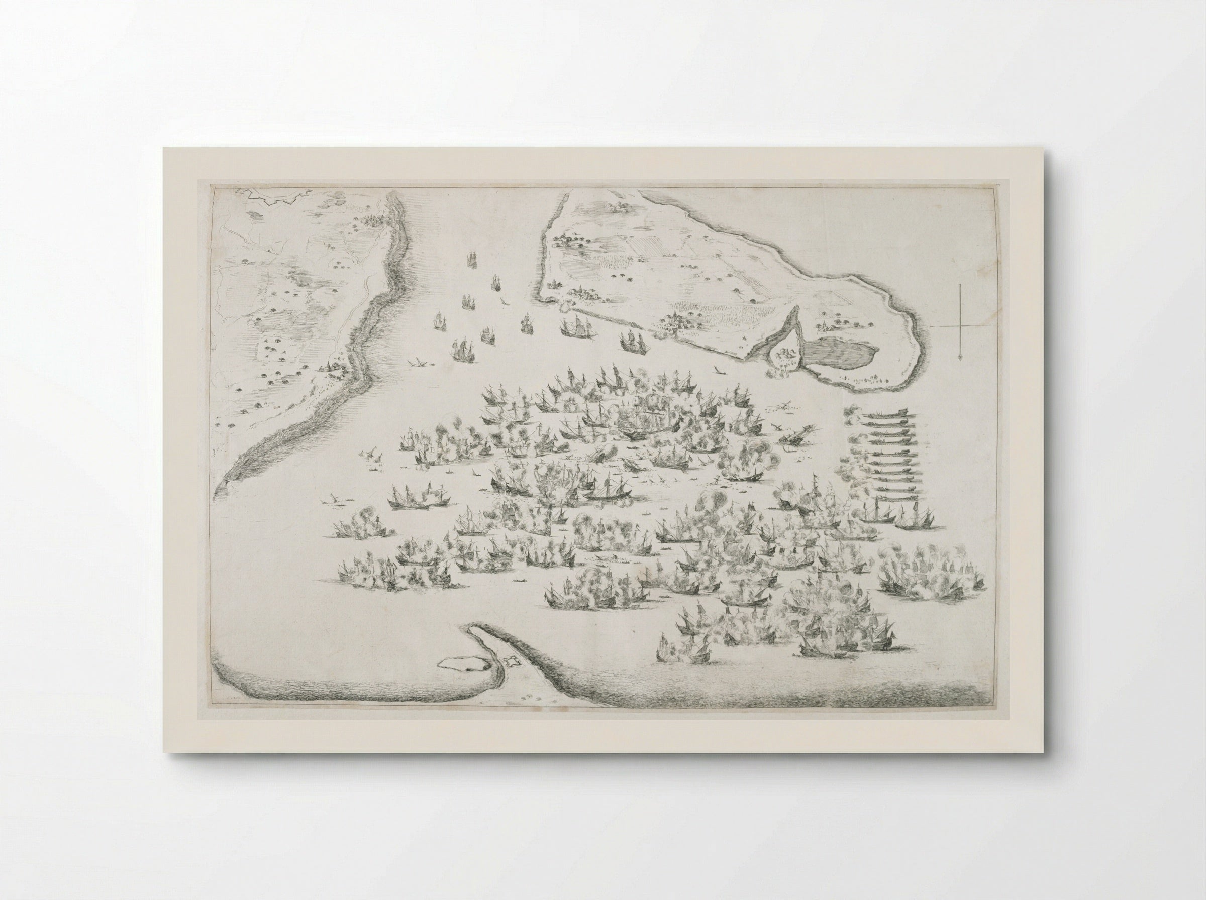 Naval Battle at La Rochelle - Stefano Della Bella - Poster