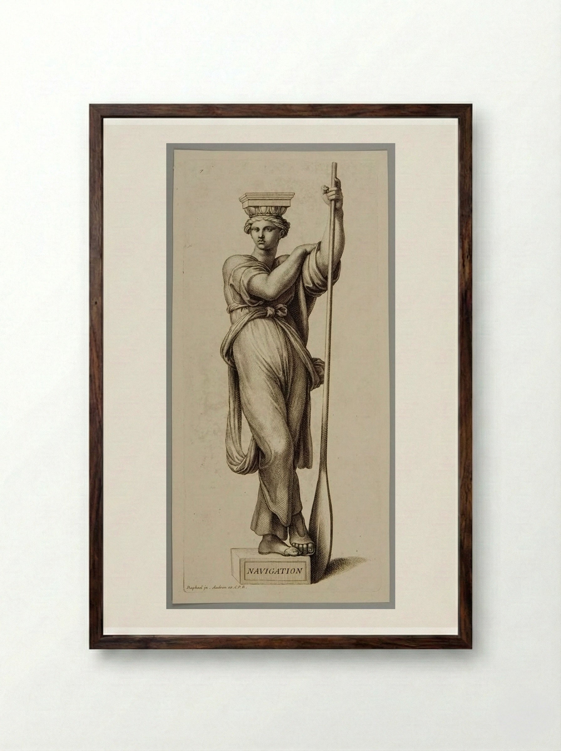 Navigation - Gérard Audran - Framed Print Dark Wood