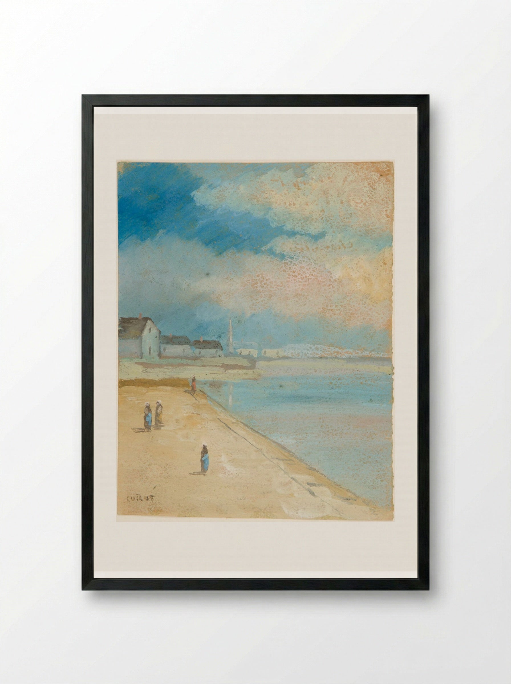 Near Auriet - Jean-Baptiste-Camille Corot - Framed Print Black