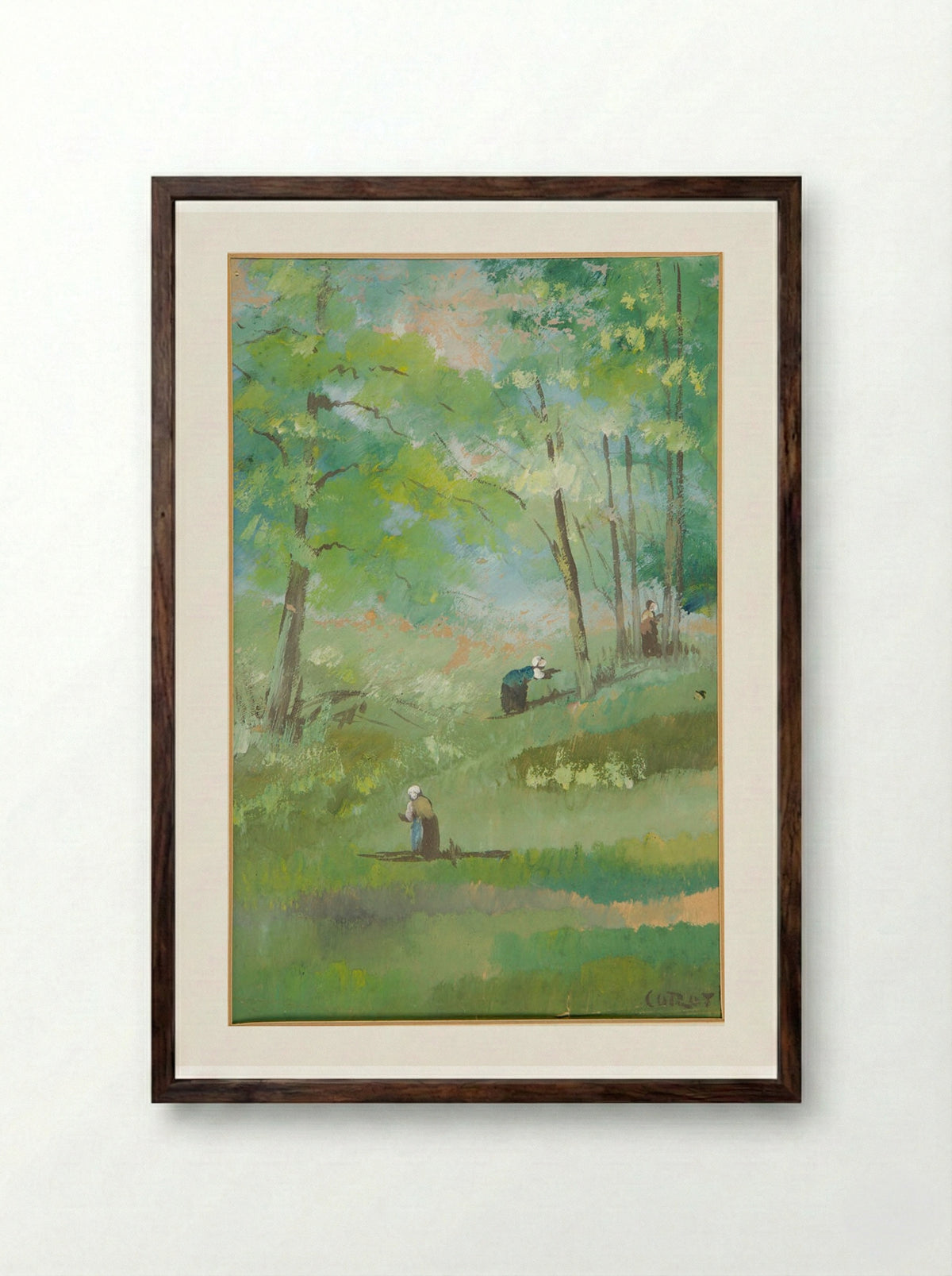 Near Cessieu - Jean-Baptiste-Camille Corot - Framed Print Dark Wood