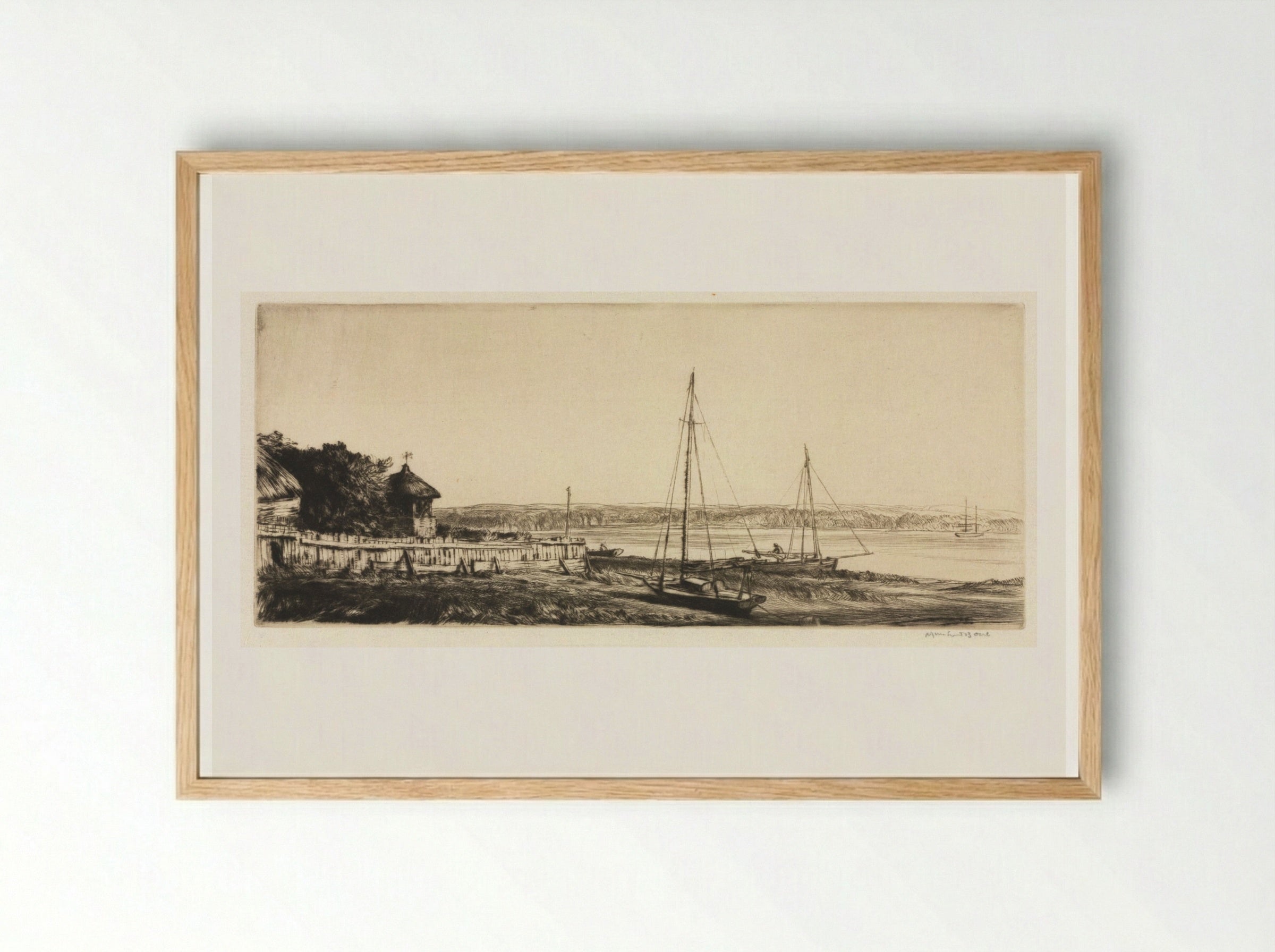 Near Chichester, Sussex - Muirhead Bone - Framed Print Wood
