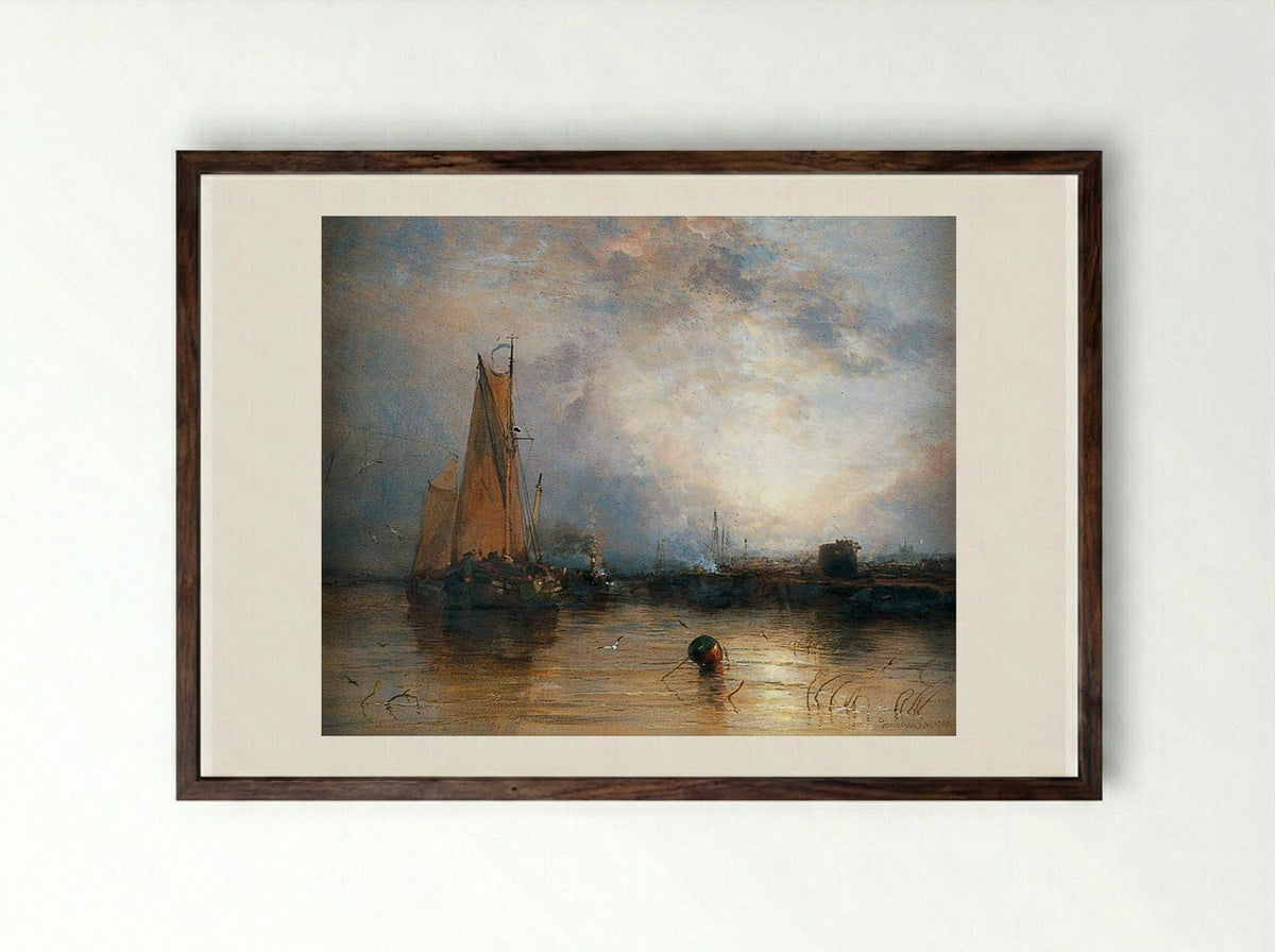 Near Cologne - James Webb - Framed Print Dark Wood