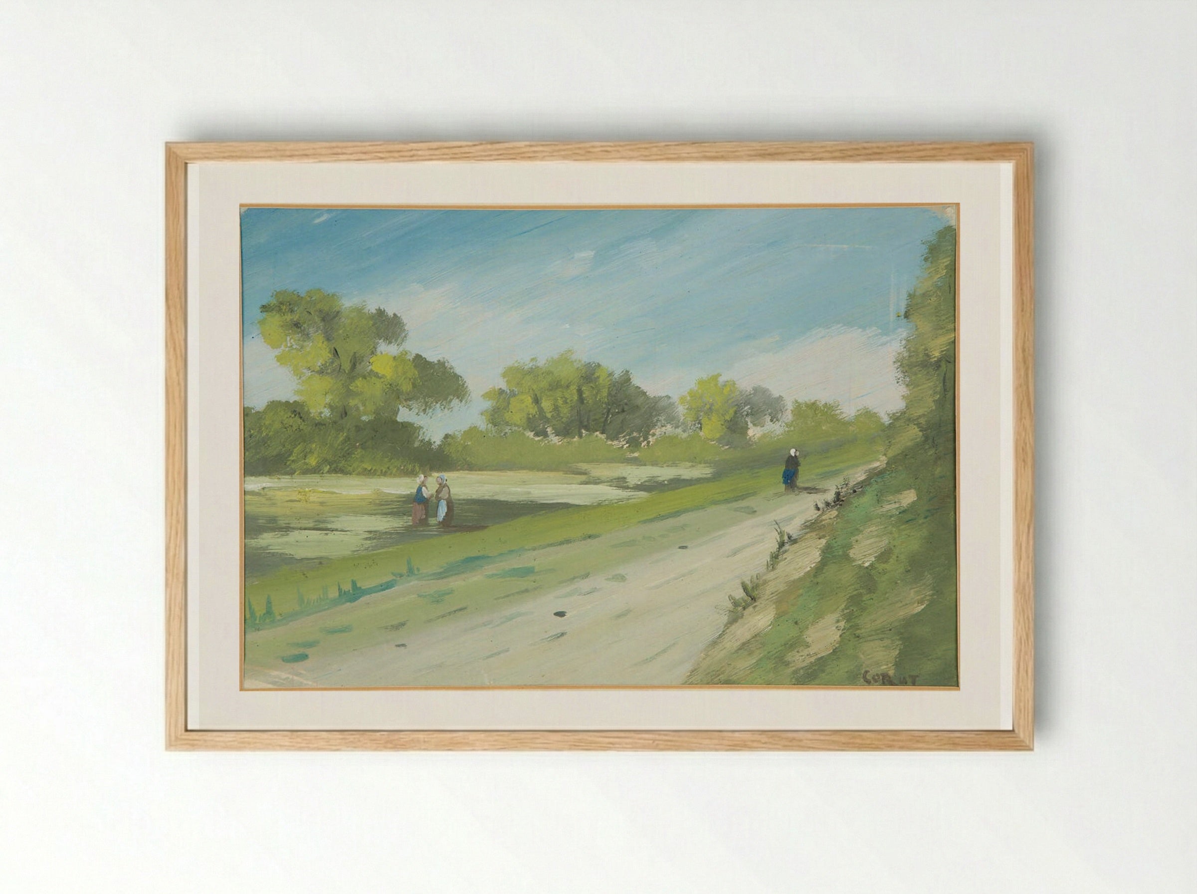 Near Vernon - Jean-Baptiste-Camille Corot - Framed Print Wood
