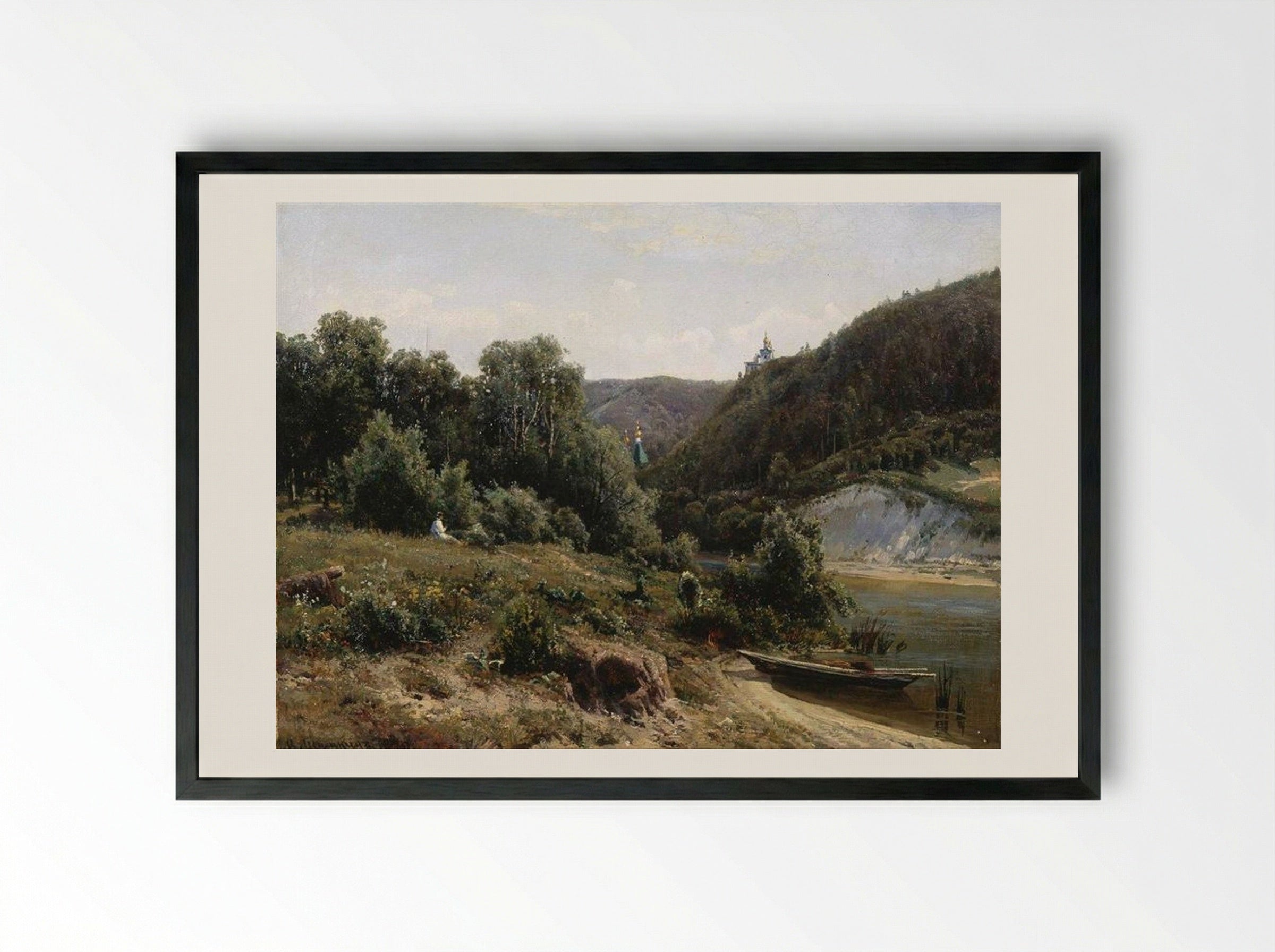 Near the Monastery - Ivan Shishkin - Framed Print Black