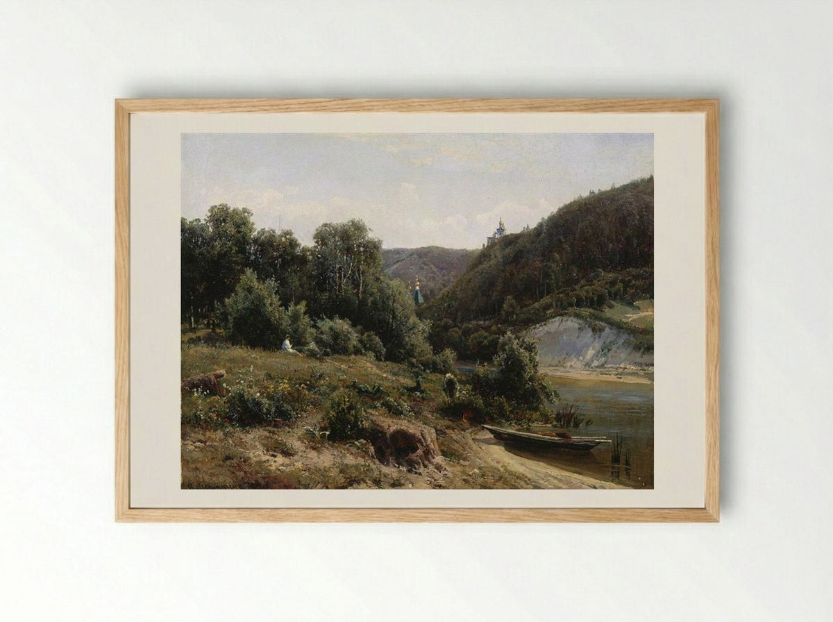 Near the Monastery - Ivan Shishkin - Framed Print Wood