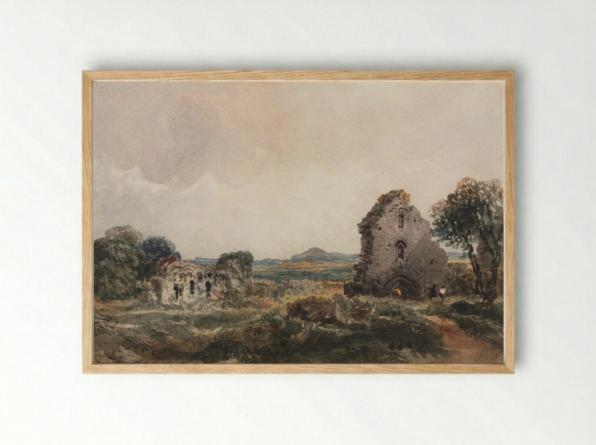 Neath Abbey - Peter De Wint - Framed Print Wood
