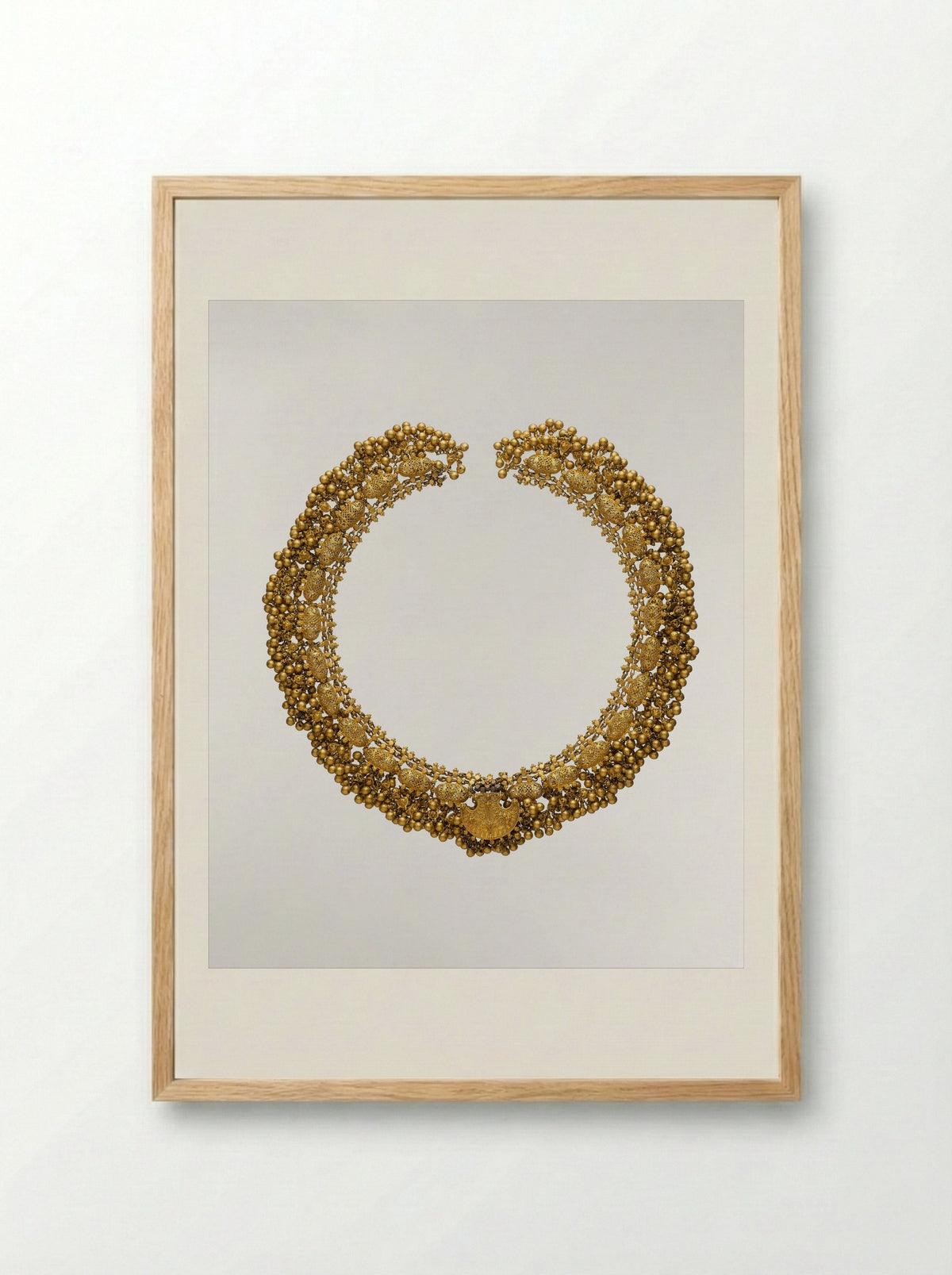 Necklace with Filigree and Beads - Fine Art Print - Framed Print Wood