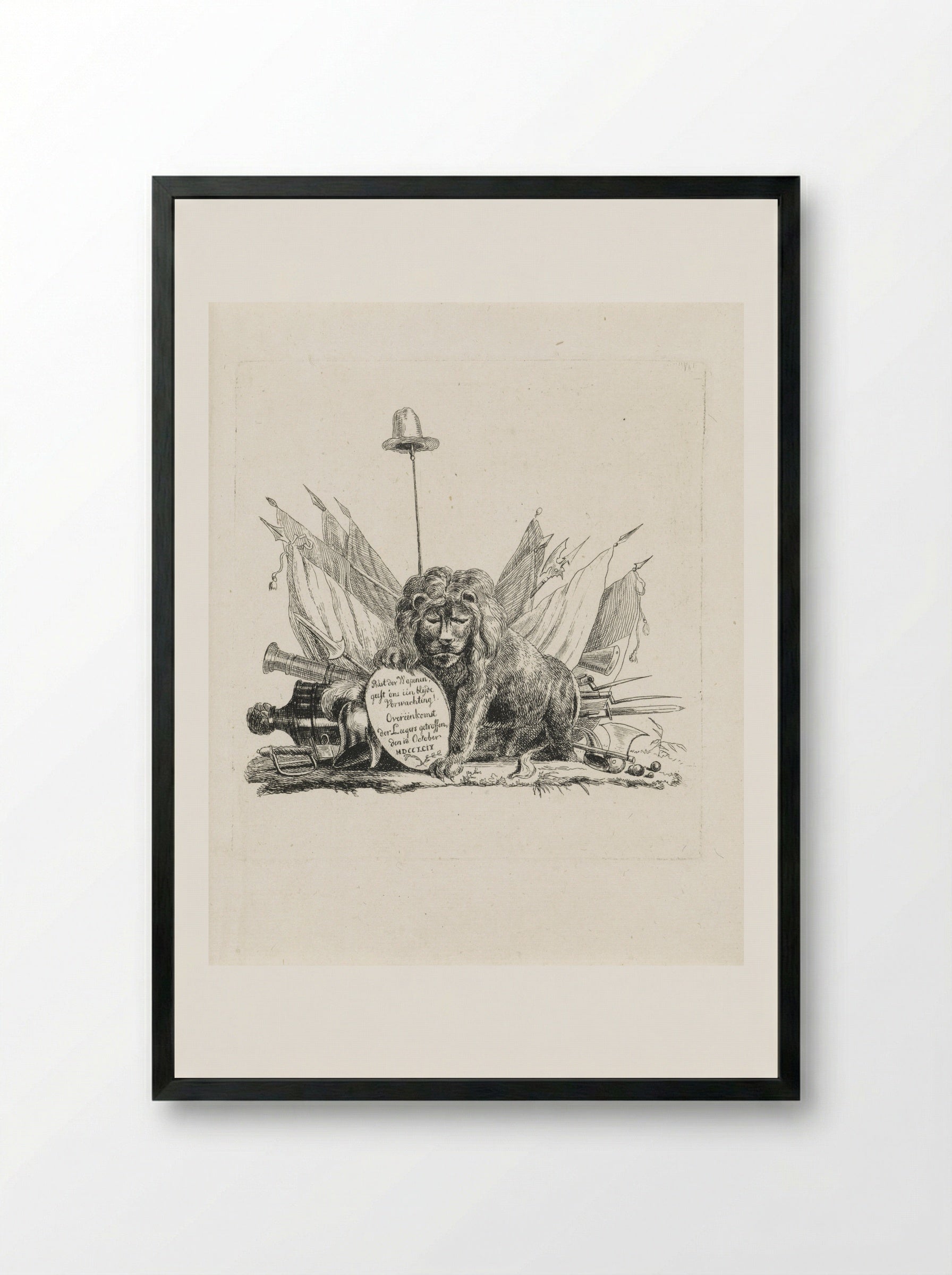 Nederlandse Leeuw voor wapentrofee - Pieter Gerardus van Os - Framed Print Black