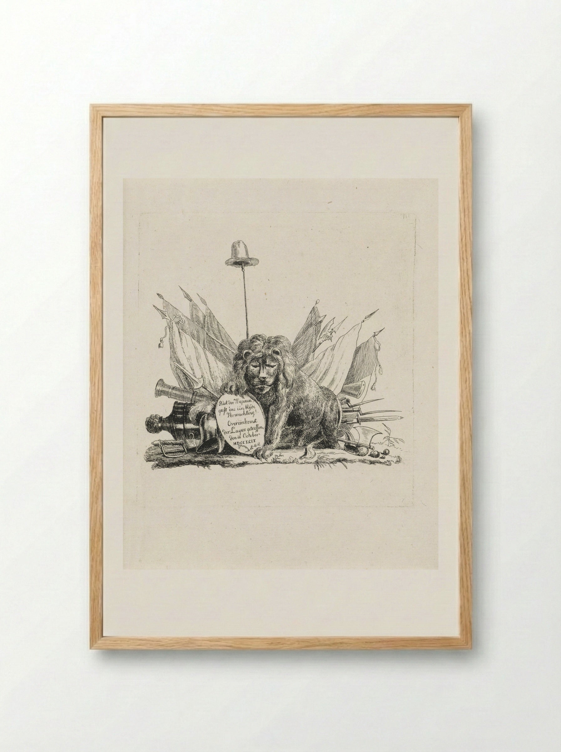 Nederlandse Leeuw voor wapentrofee - Pieter Gerardus van Os - Framed Print Wood