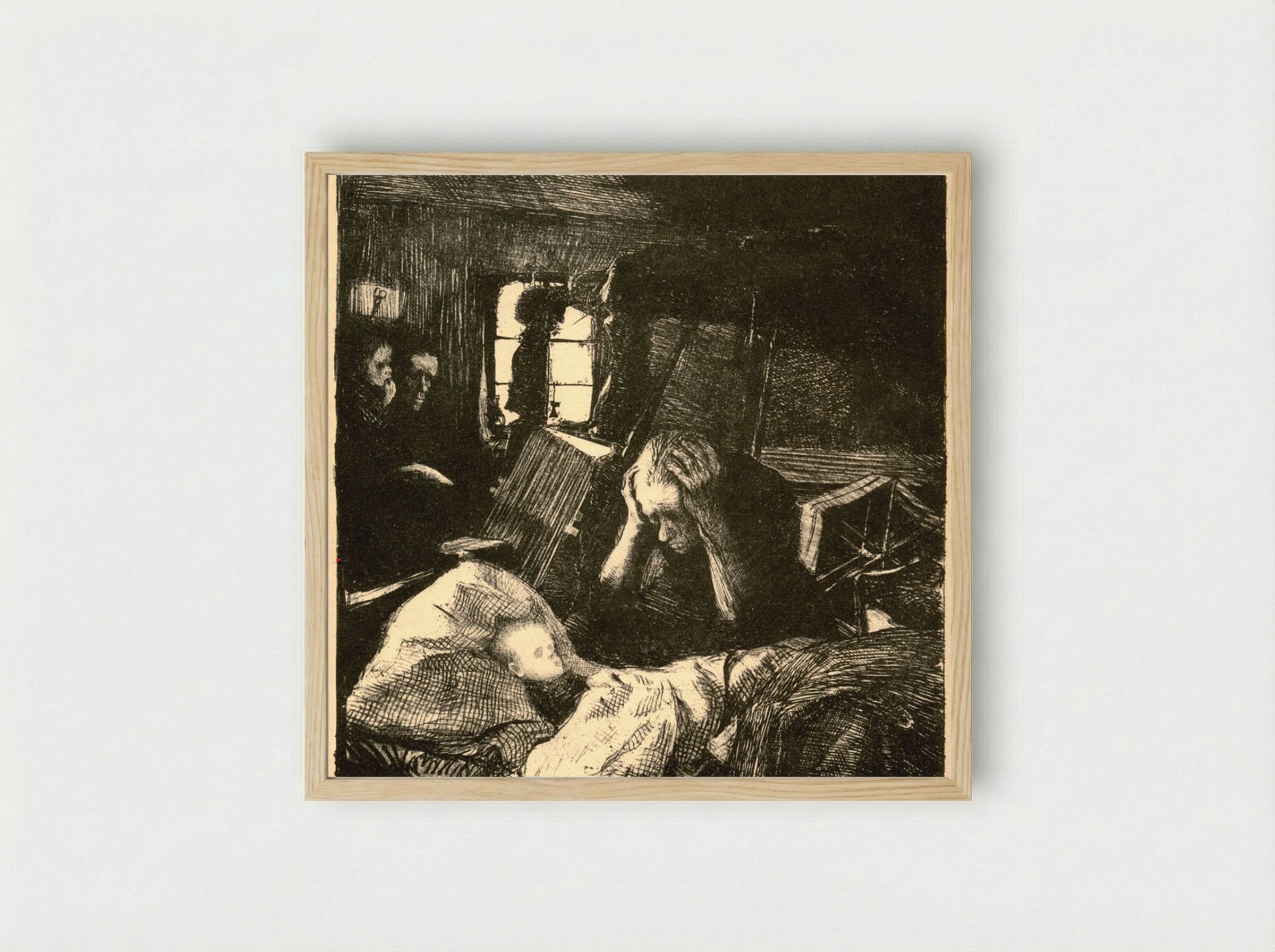 Need (Not) - Käthe Kollwitz - Framed Print Wood