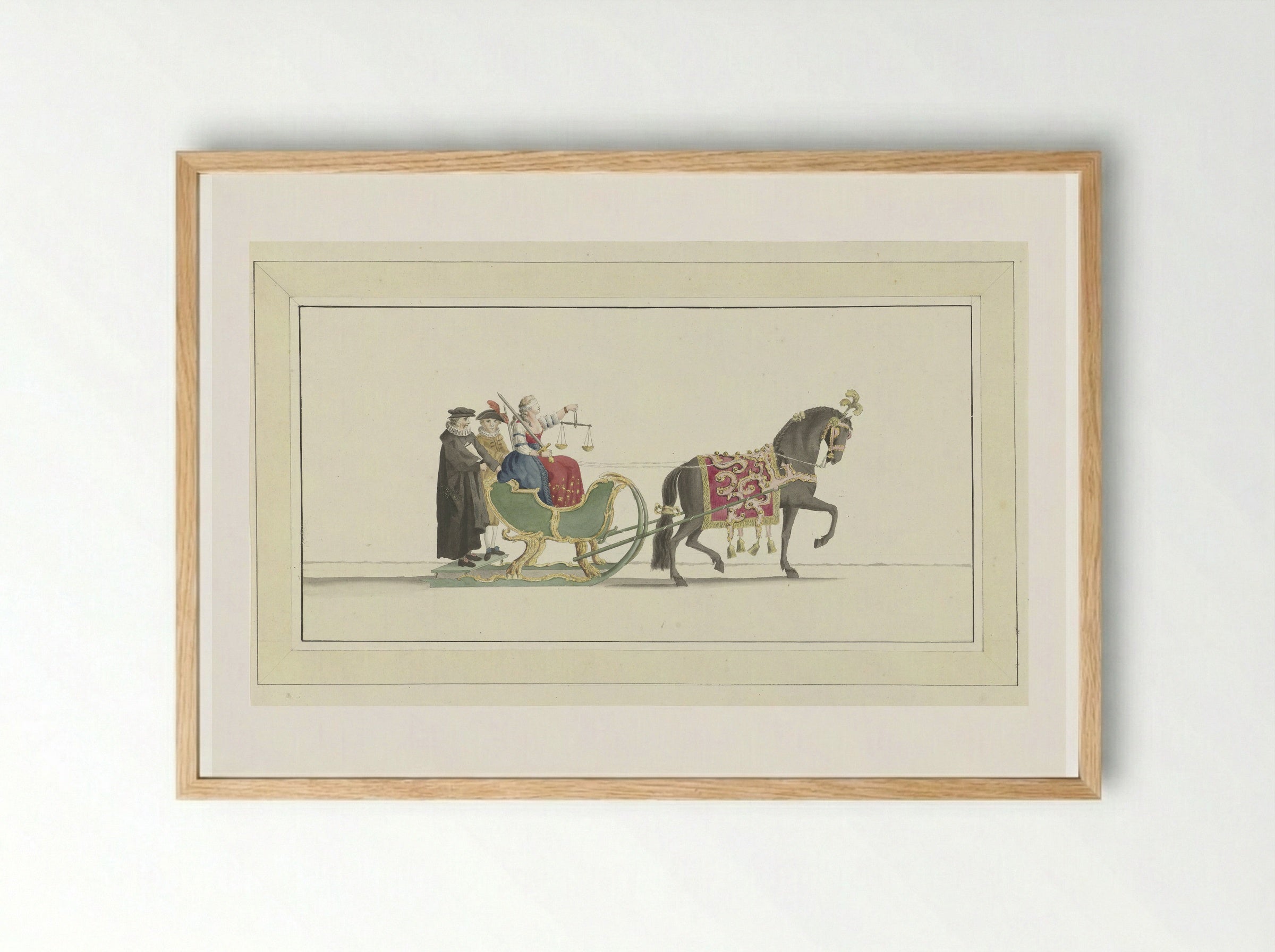 Negende slede (The Ninth Sleigh) - Abraham Delfos - Framed Print Wood
