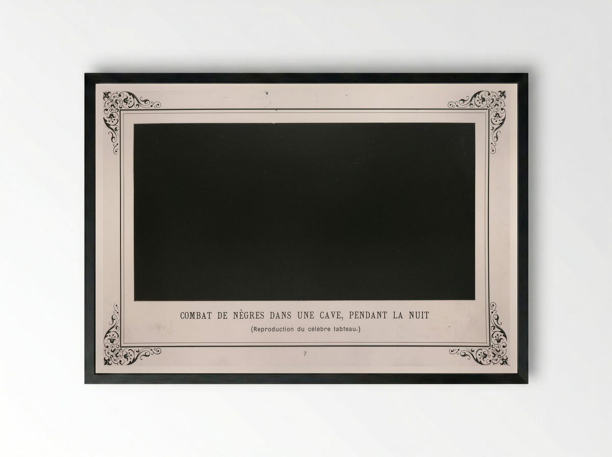 Negroes Fighting in a Tunnel by Night - Alphonse Allais - Framed Print Black