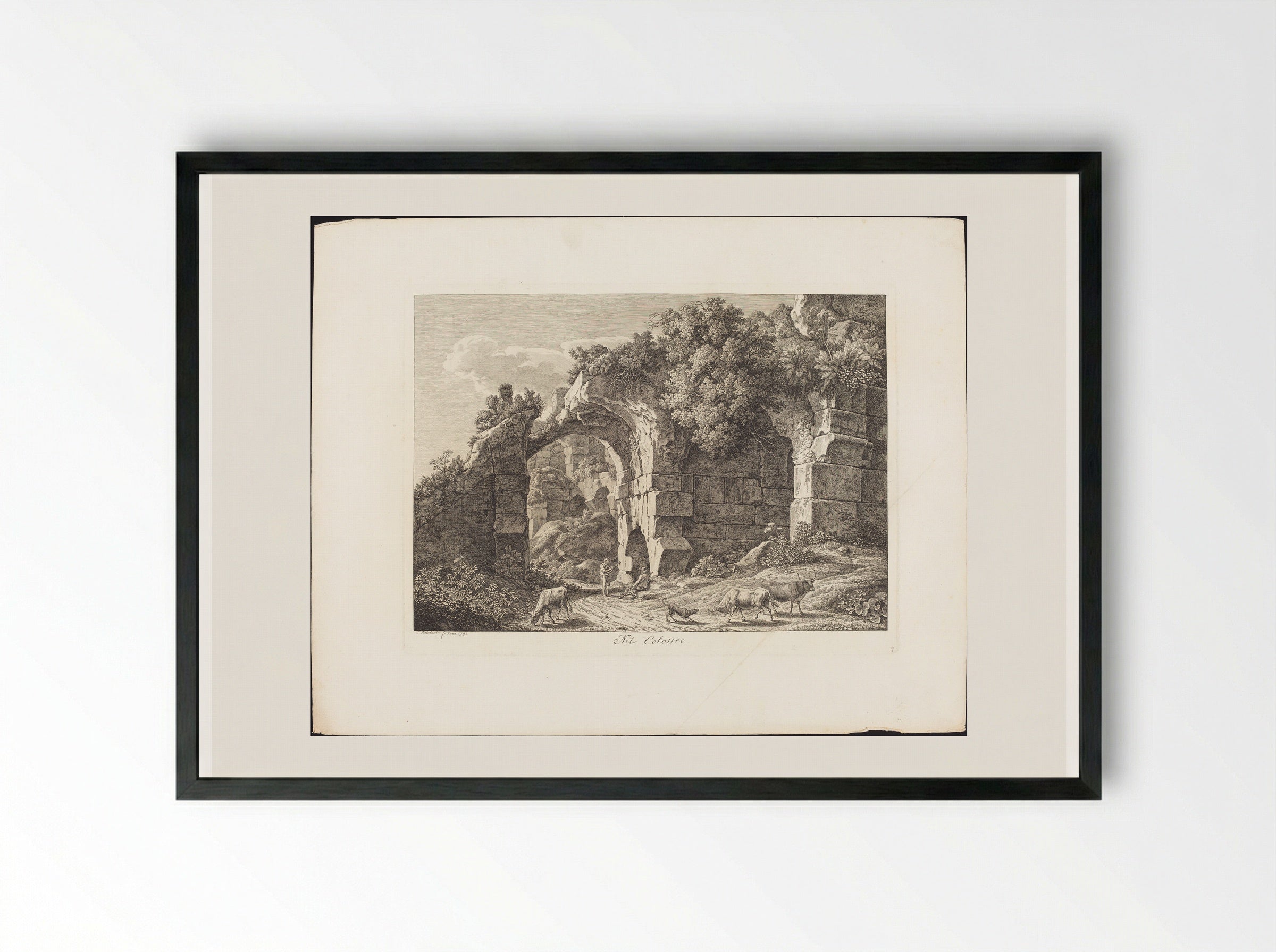 Nel Colosseo - Johann Christian Reinhart - Framed Print Black