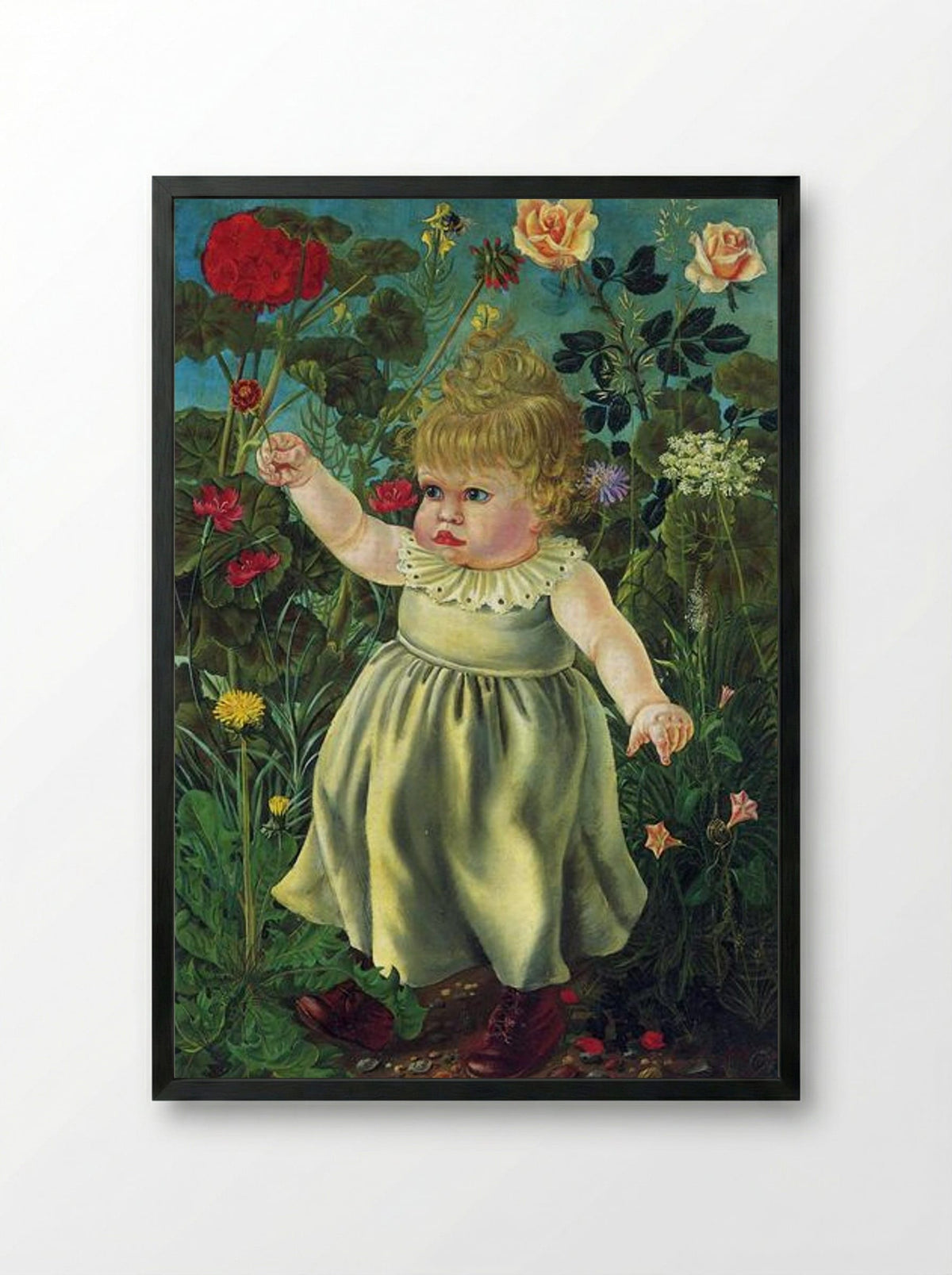 Nelly with Toy - Otto Dix - Framed Print Black