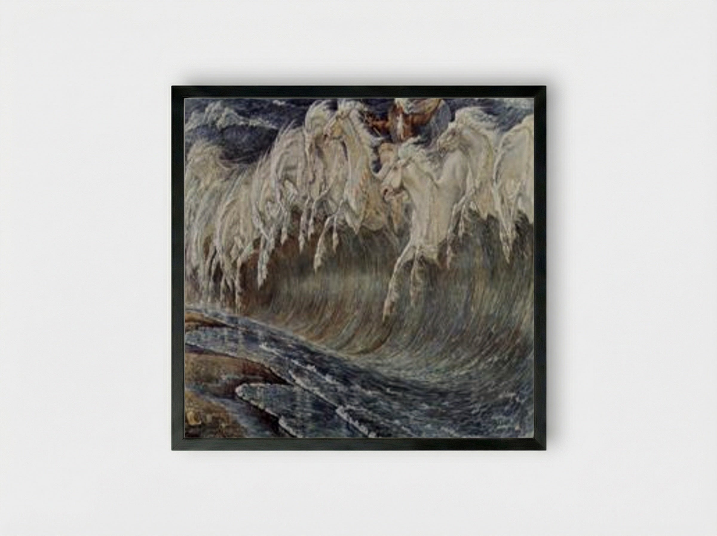 Neptune's Horses - Walter Crane - Framed Print Black