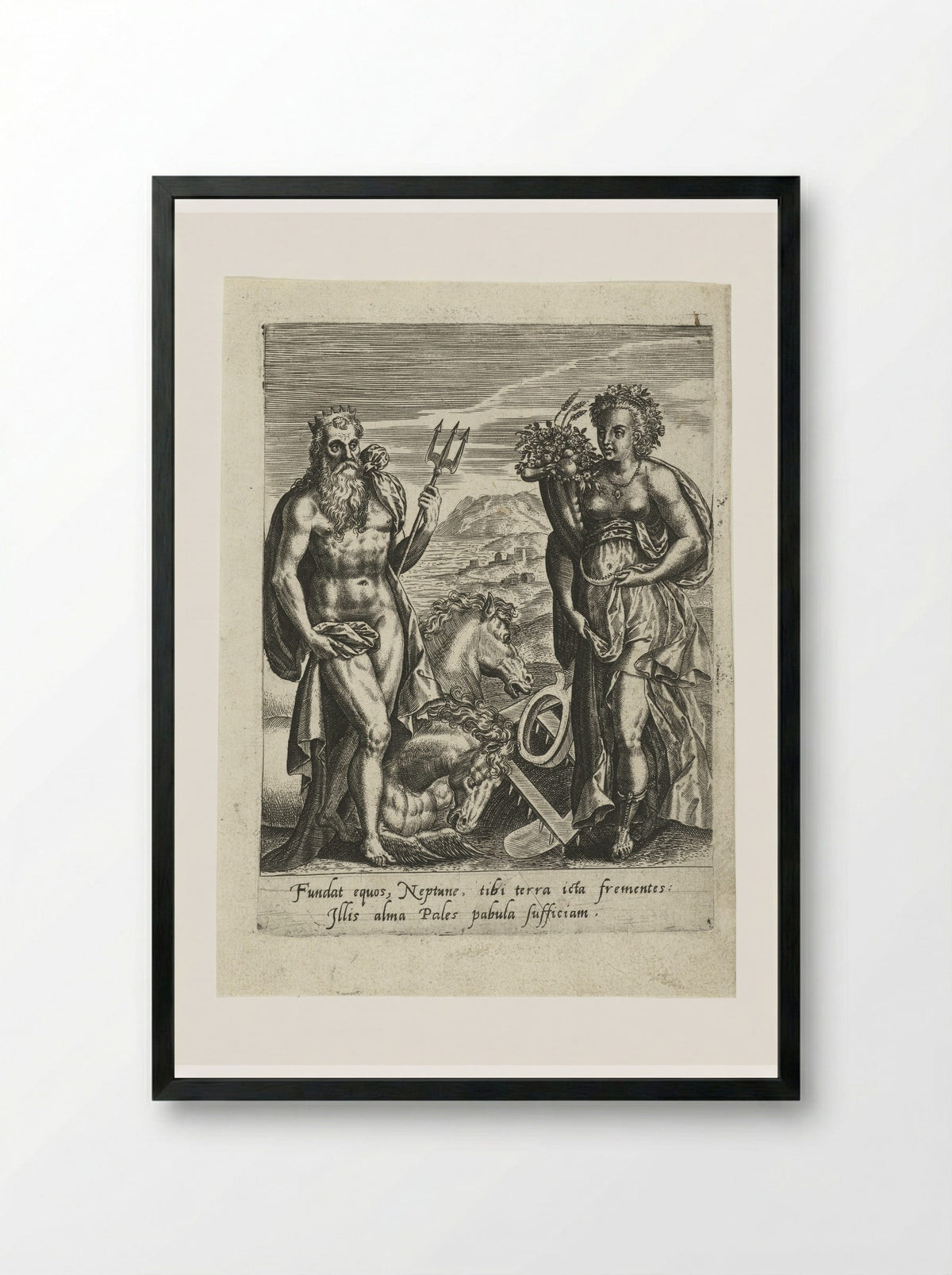 Neptunus en Ceres - Abraham de Bruyn - Framed Print Black