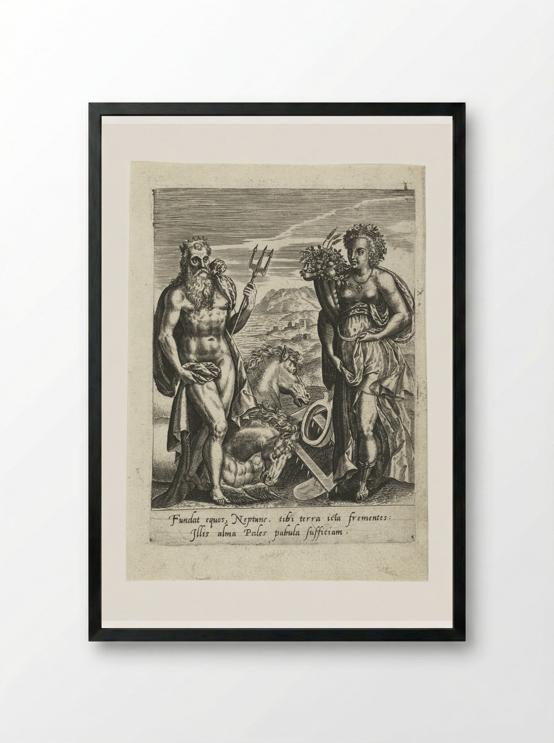 Neptunus en Ceres - Abraham de Bruyn - Framed Print Black