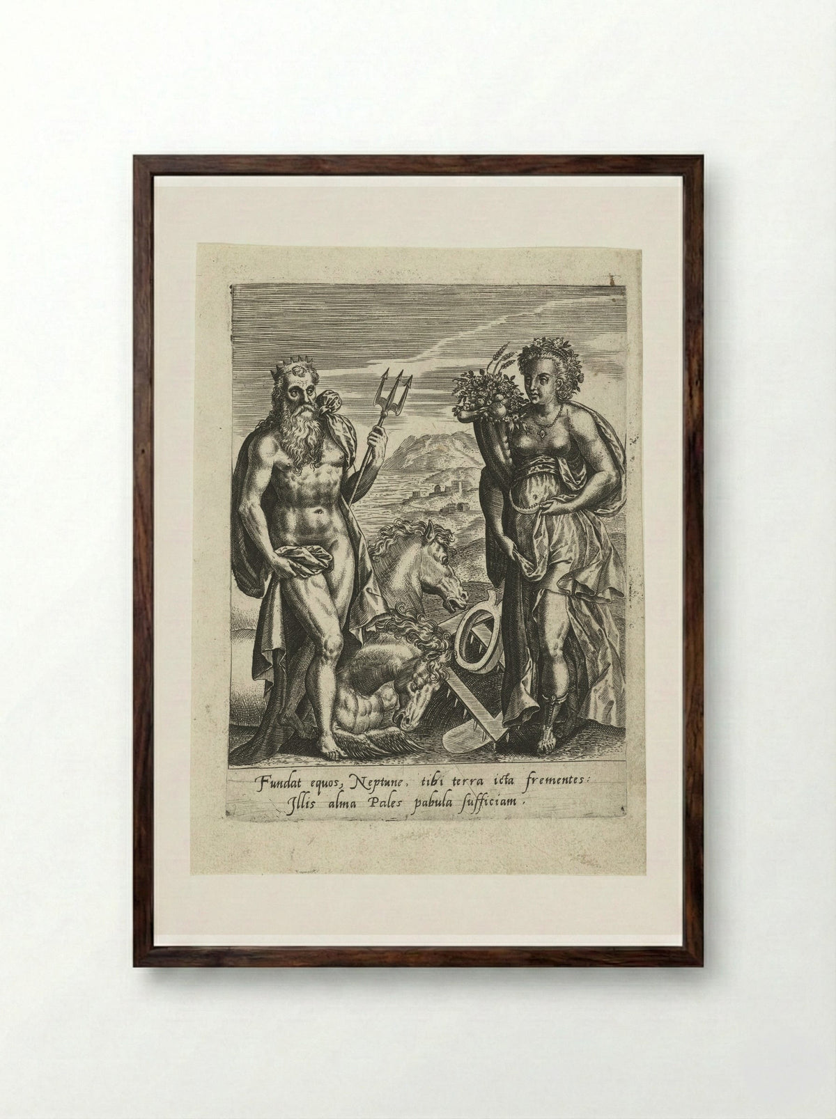 Neptunus en Ceres - Abraham de Bruyn - Framed Print Dark Wood