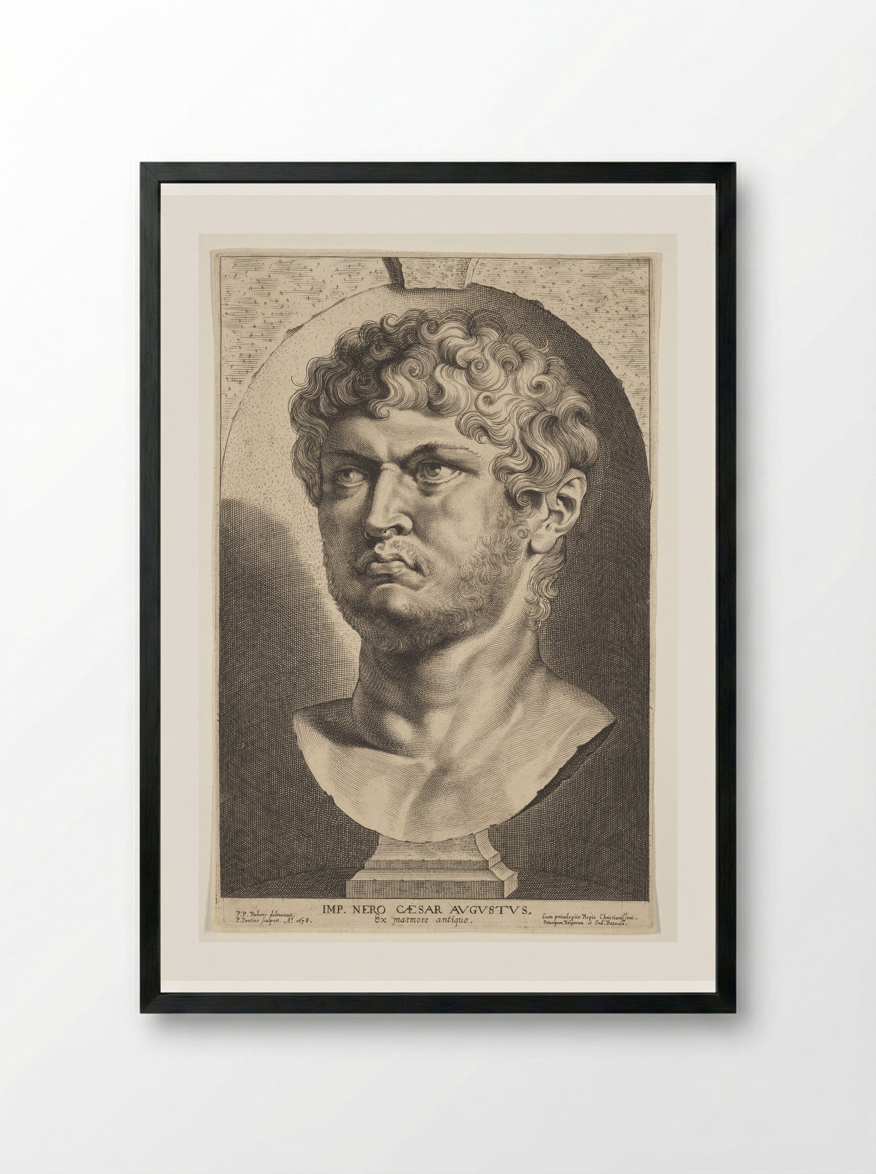Nero Caesar Augustus - Paulus Pontius - Framed Print Black