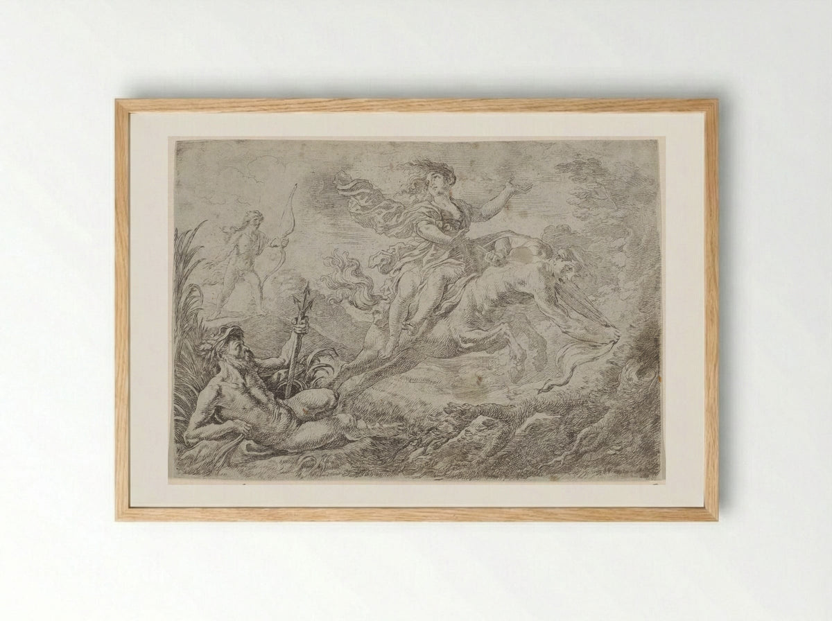 Nessus Struck by the Poisoned Arrow of Hercules - Cornelis Schut (I) - Framed Print Wood