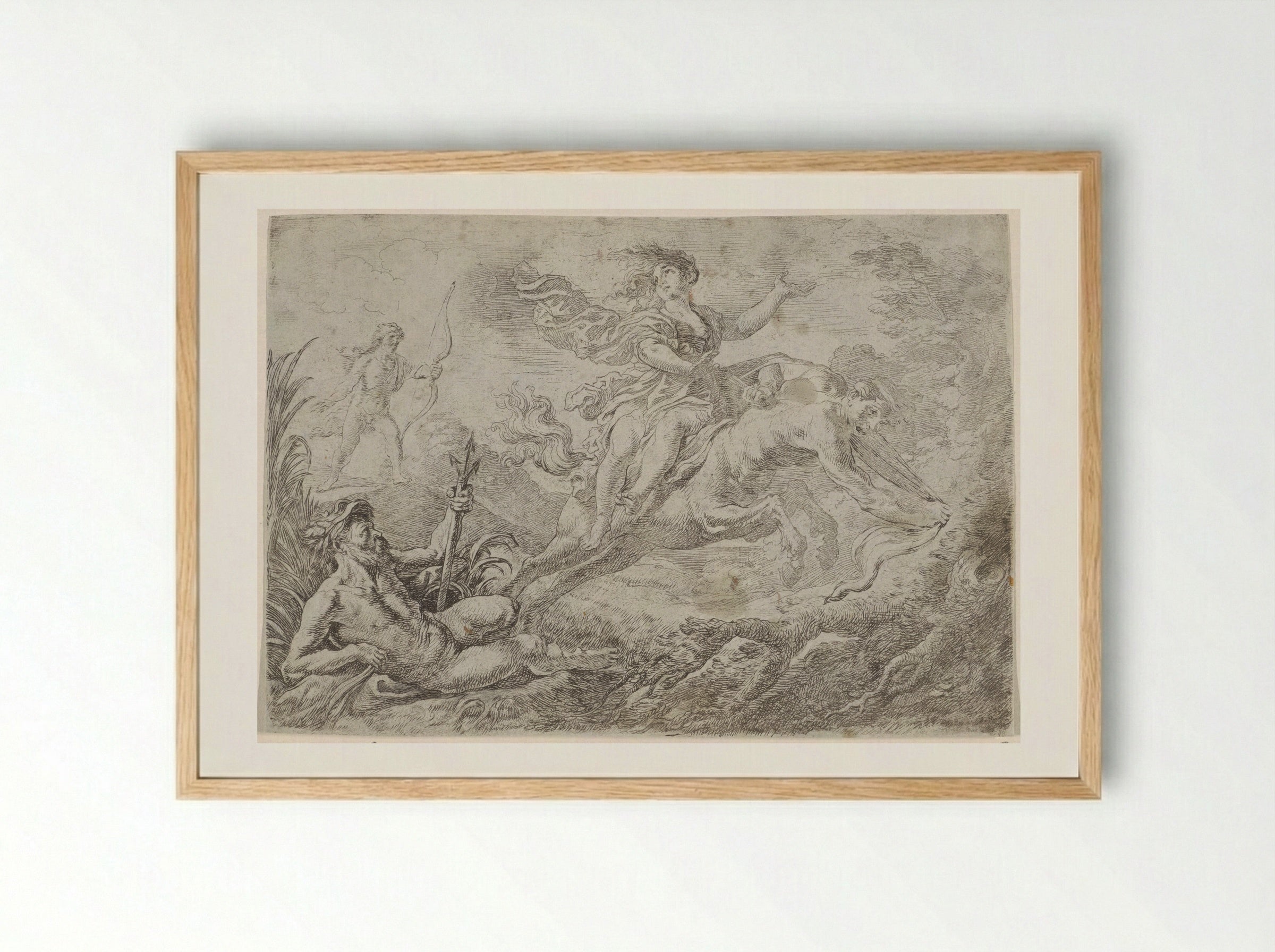 Nessus Struck by the Poisoned Arrow of Hercules - Cornelis Schut (I) - Framed Print Wood