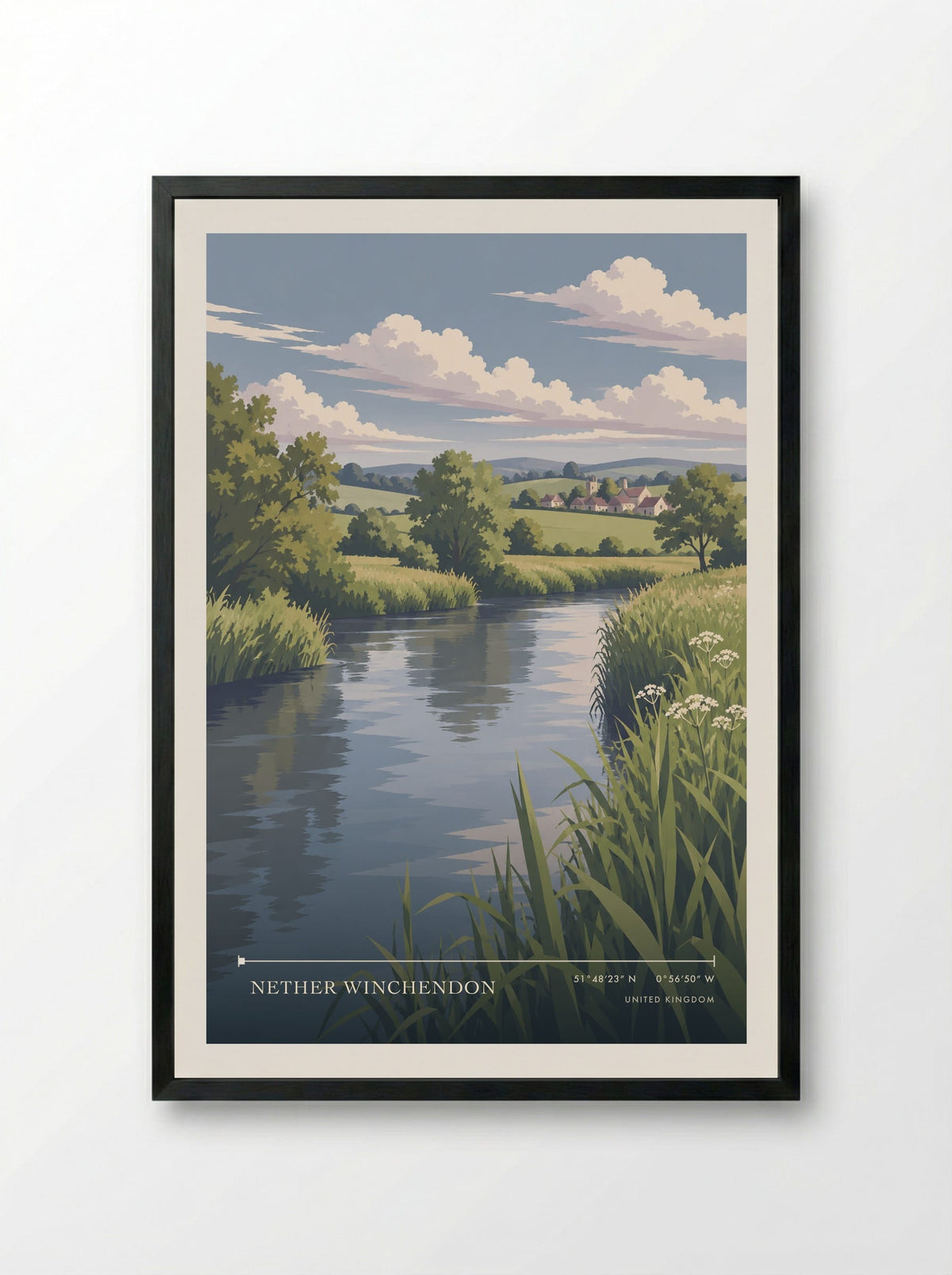 Nether Winchendon | Travel Poster - Framed Print Black