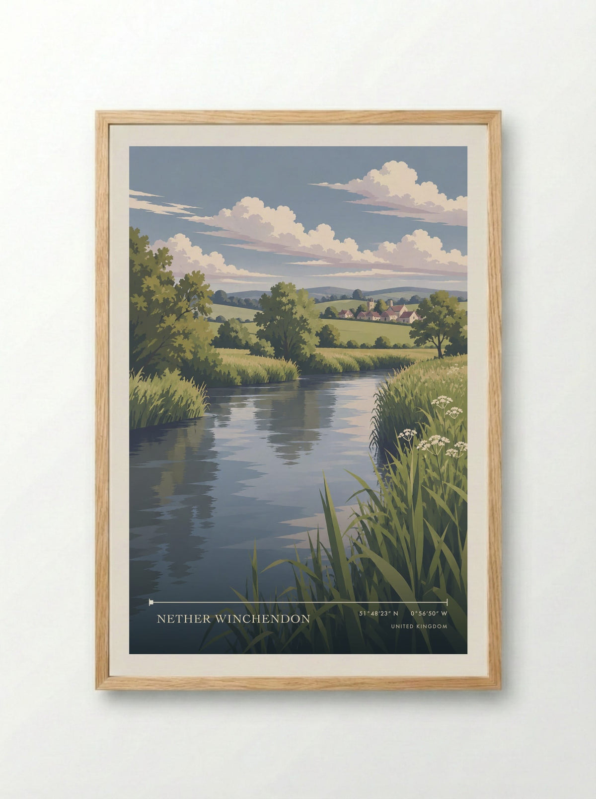 Nether Winchendon | Travel Poster - Framed Print Wood