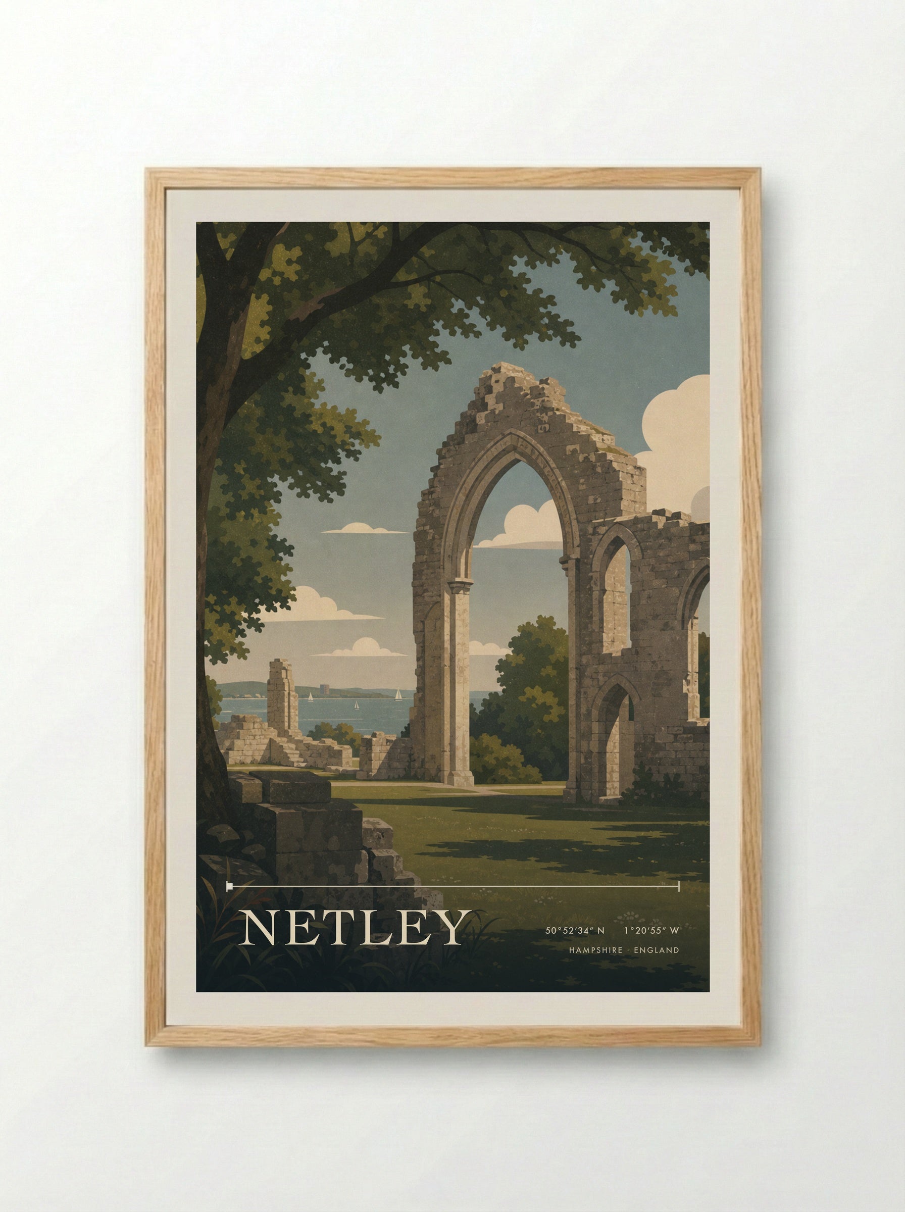 Netley Hampshire England Travel Poster - Framed Print Wood