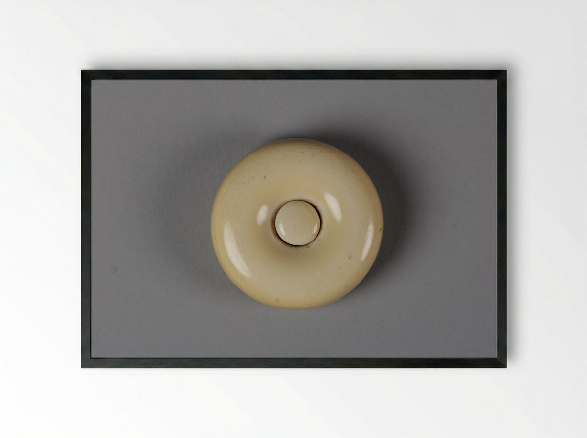 Netsuke (Manju-style Toggle) - Fine Art Print - Framed Print Black
