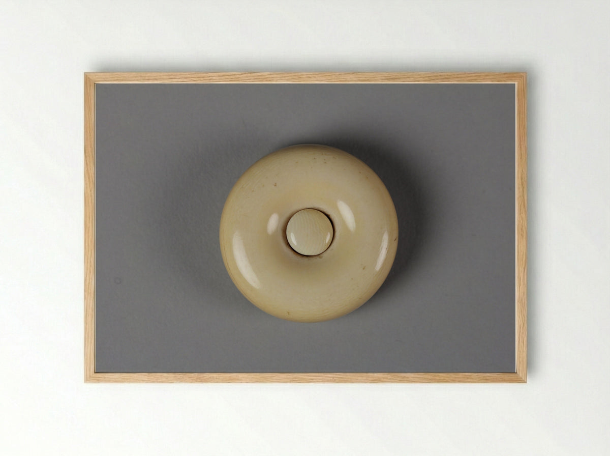 Netsuke (Manju-style Toggle) - Fine Art Print - Framed Print Wood