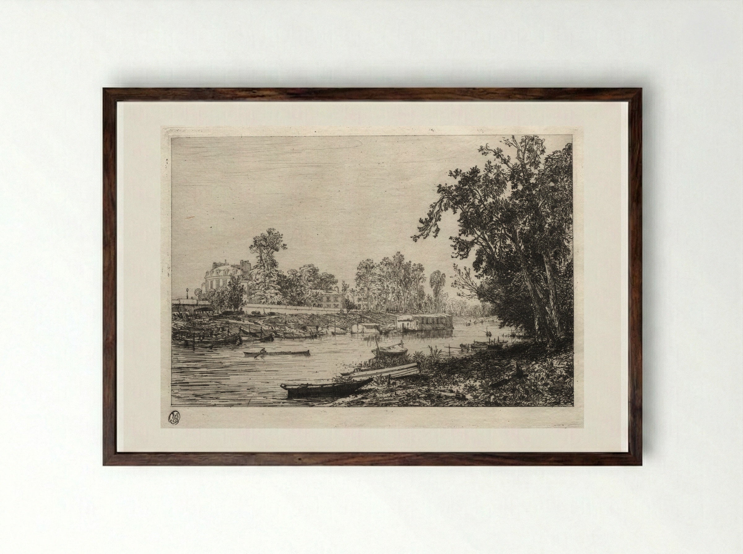 Neuilly - Maxime Lalanne - Framed Print Dark Wood