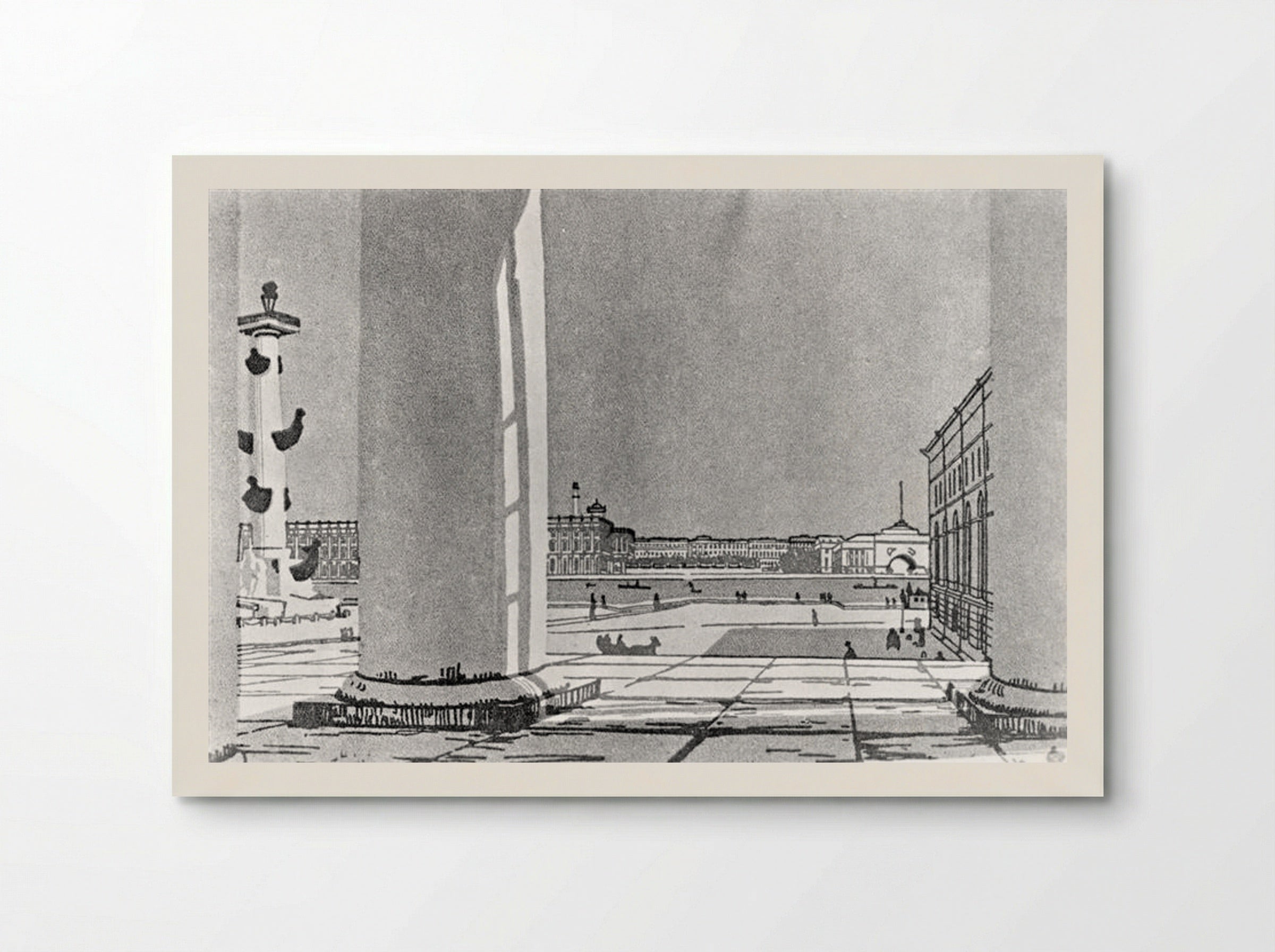 Neva through the columns of the Exchange - Anna Ostroumova-Lebedeva - Poster