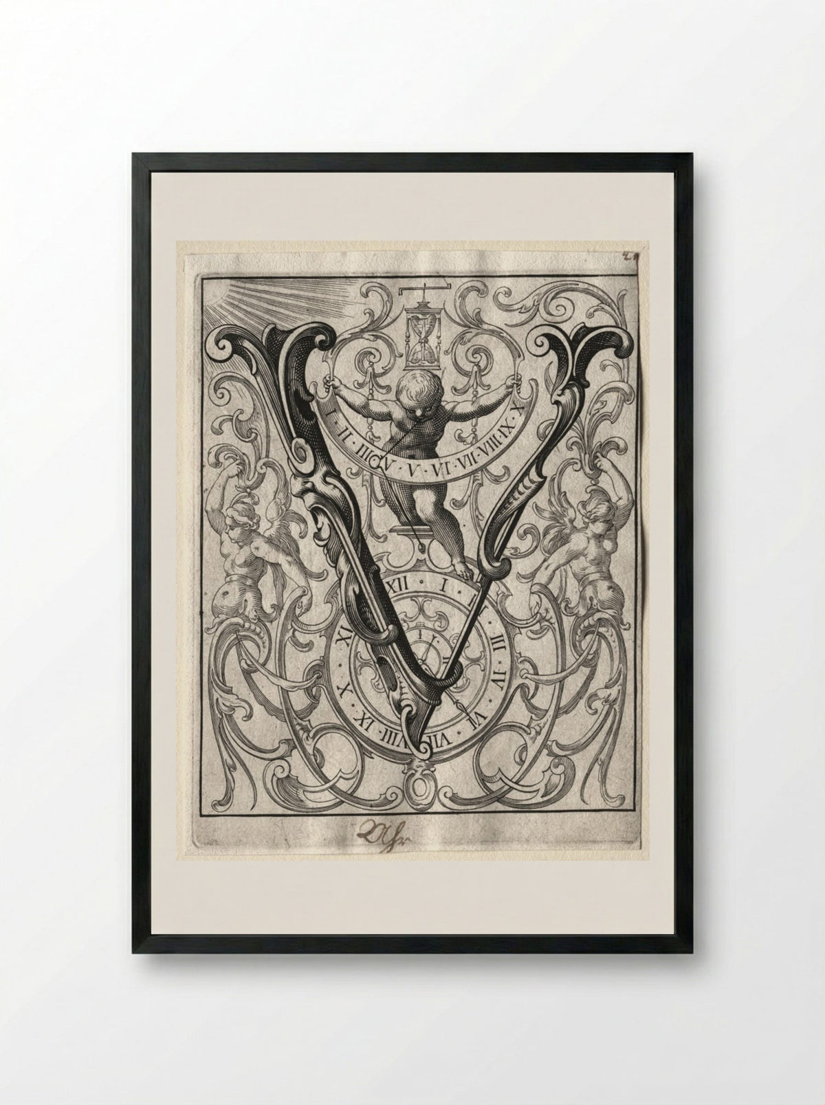 New ABC Booklet: V - Lucas Kilian - Framed Print Black