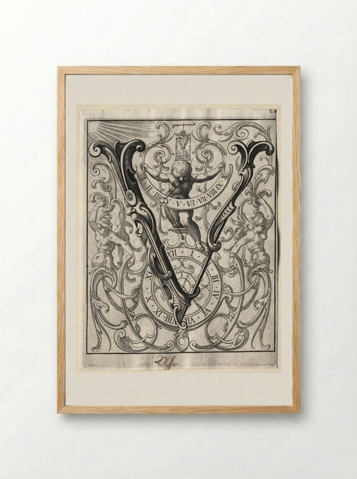 New ABC Booklet: V - Lucas Kilian - Framed Print Wood