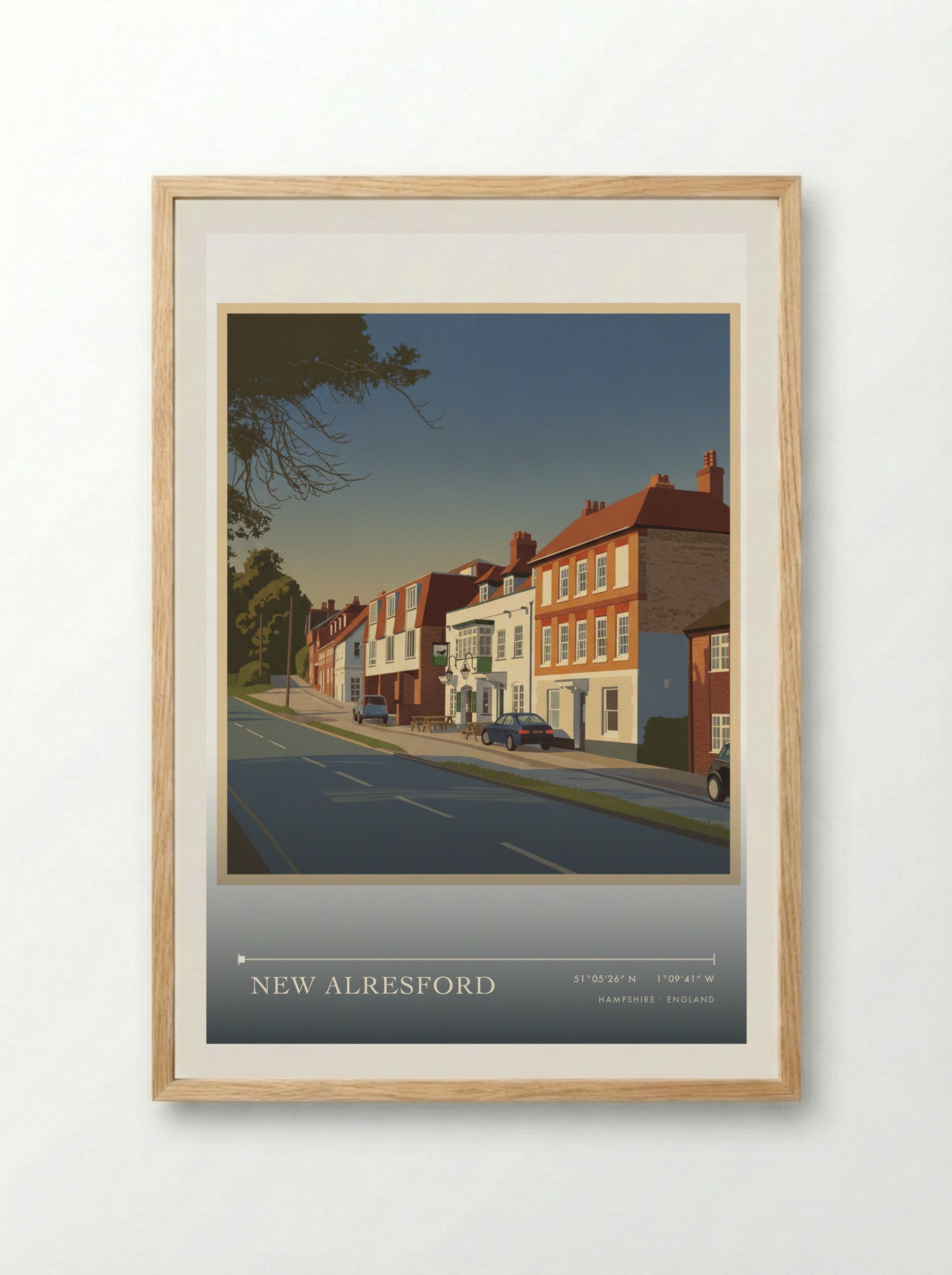 New Alresford Hampshire England Travel Poster - Framed Print Wood