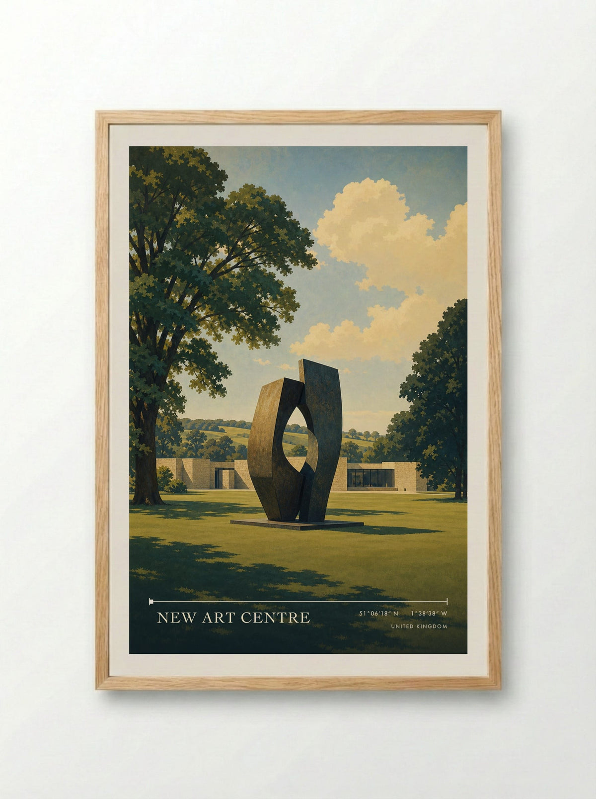 New Art Centre United Kingdom Travel Poster - Framed Print Wood