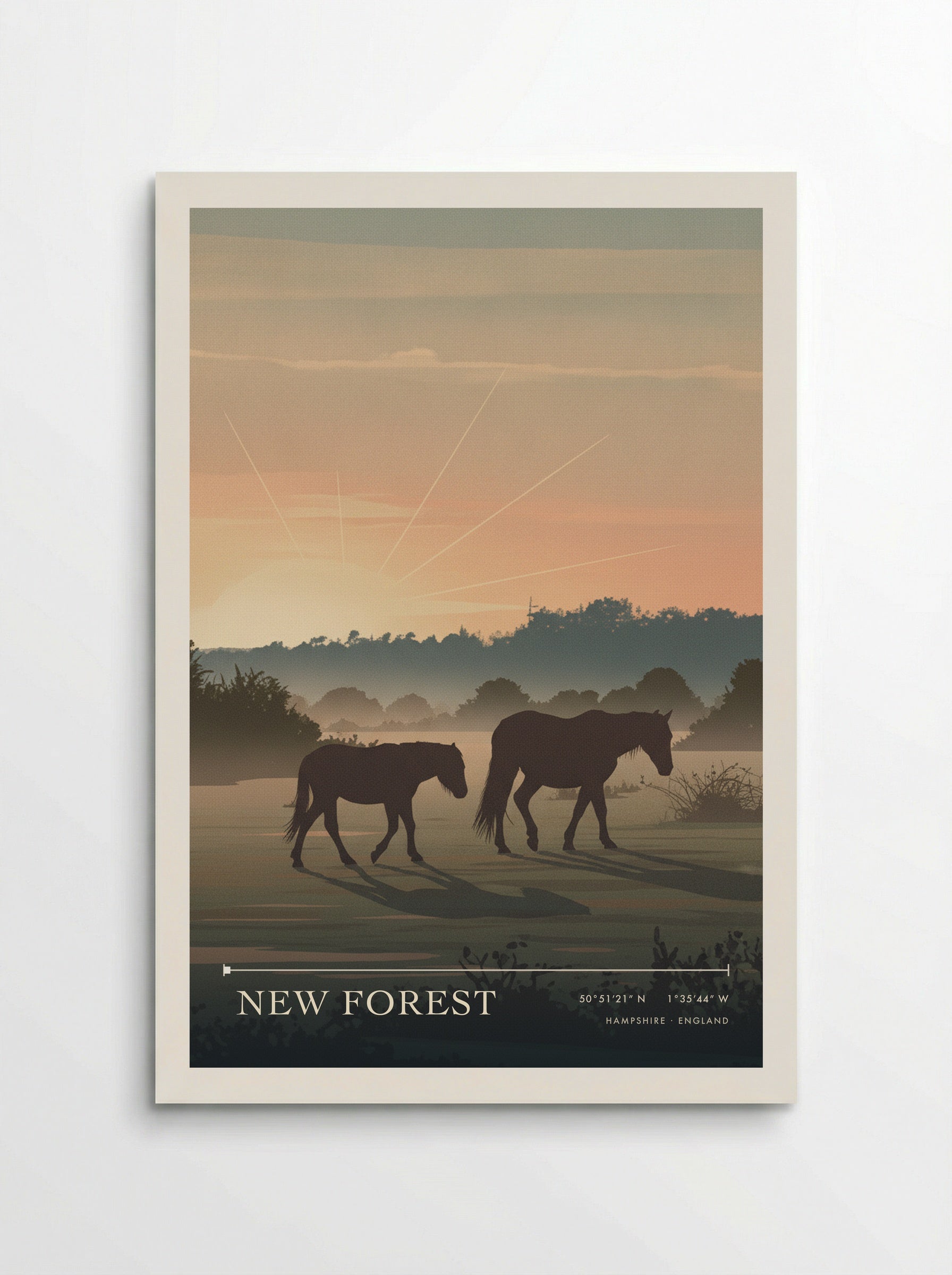 New Forest Hampshire England Travel Poster - Poster