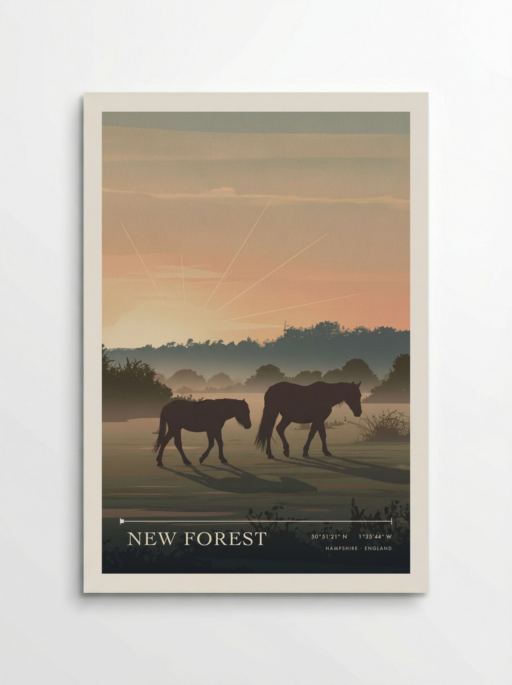 New Forest Hampshire England Travel Poster - Poster