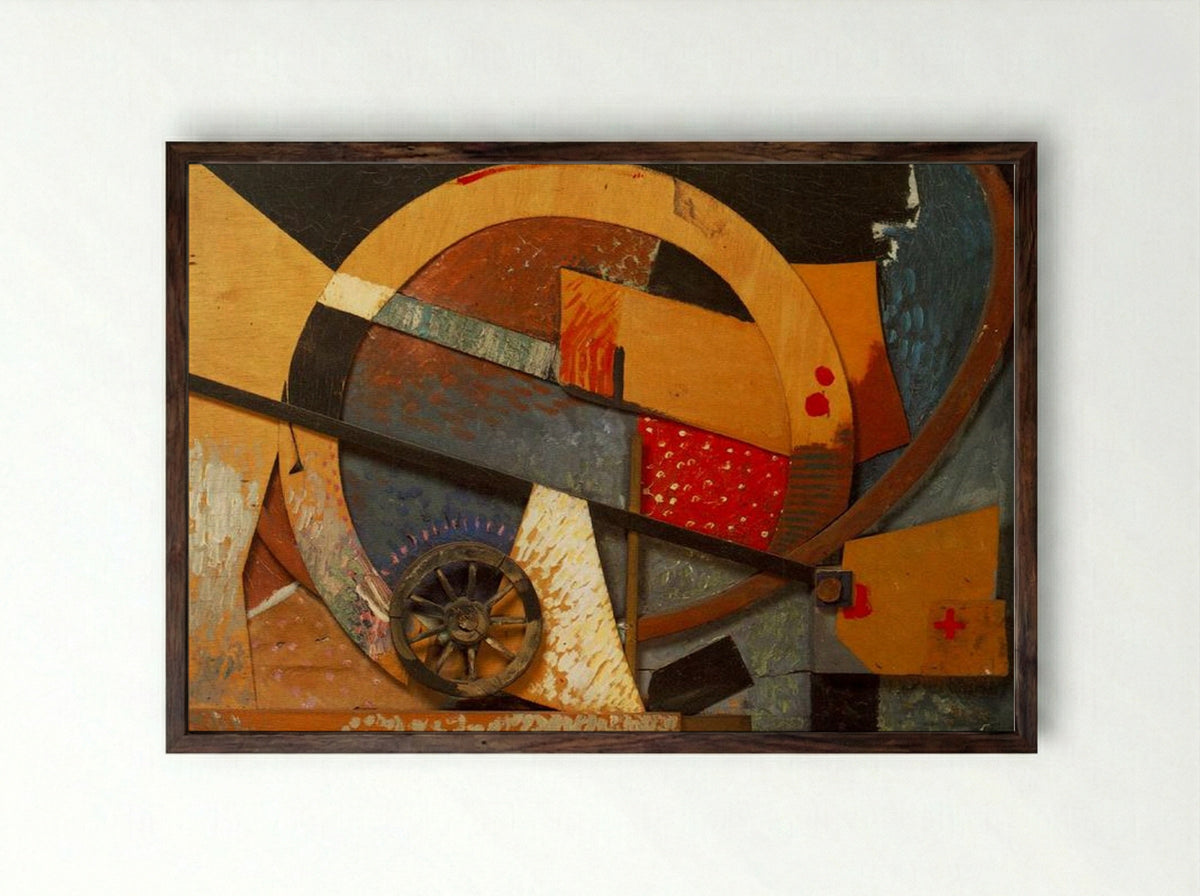 New Merzpicture - Kurt Schwitters - Framed Print Dark Wood