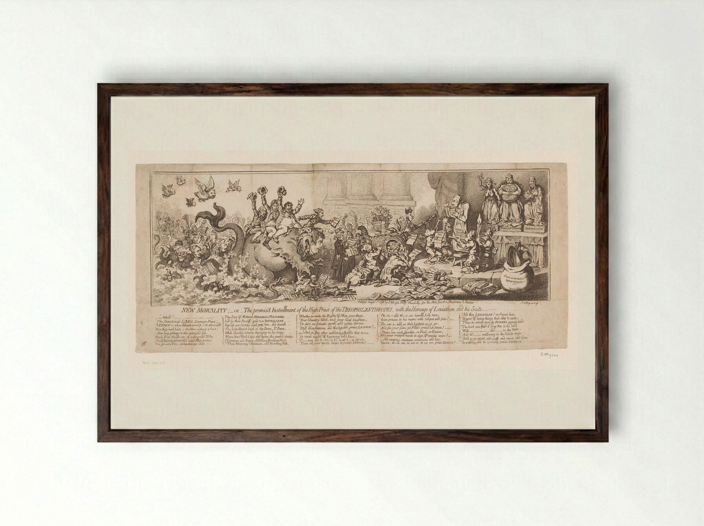 New Morality - James Gillray - Framed Print Dark Wood