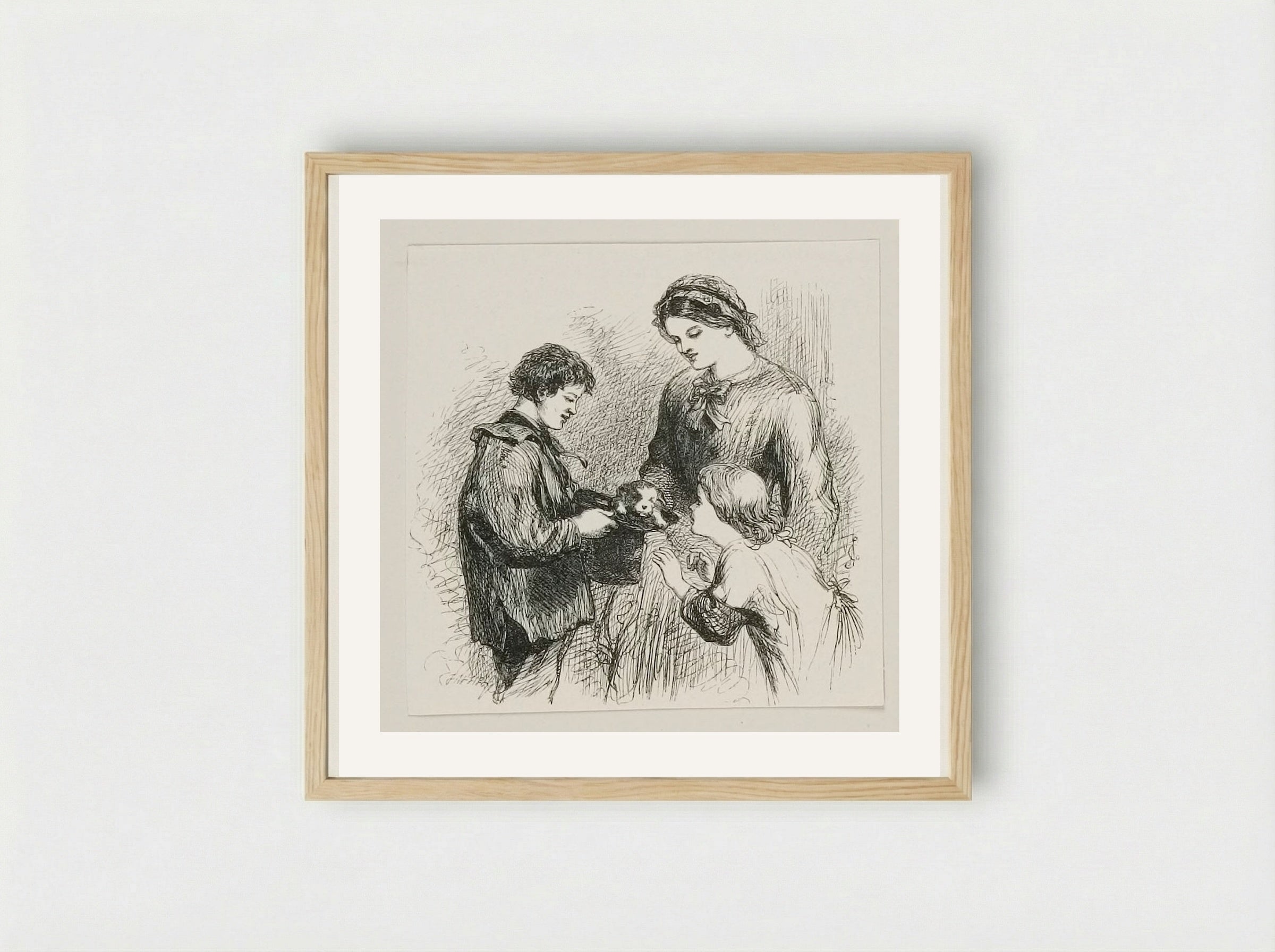 New Puppy - Edward Dalziel - Framed Print Wood